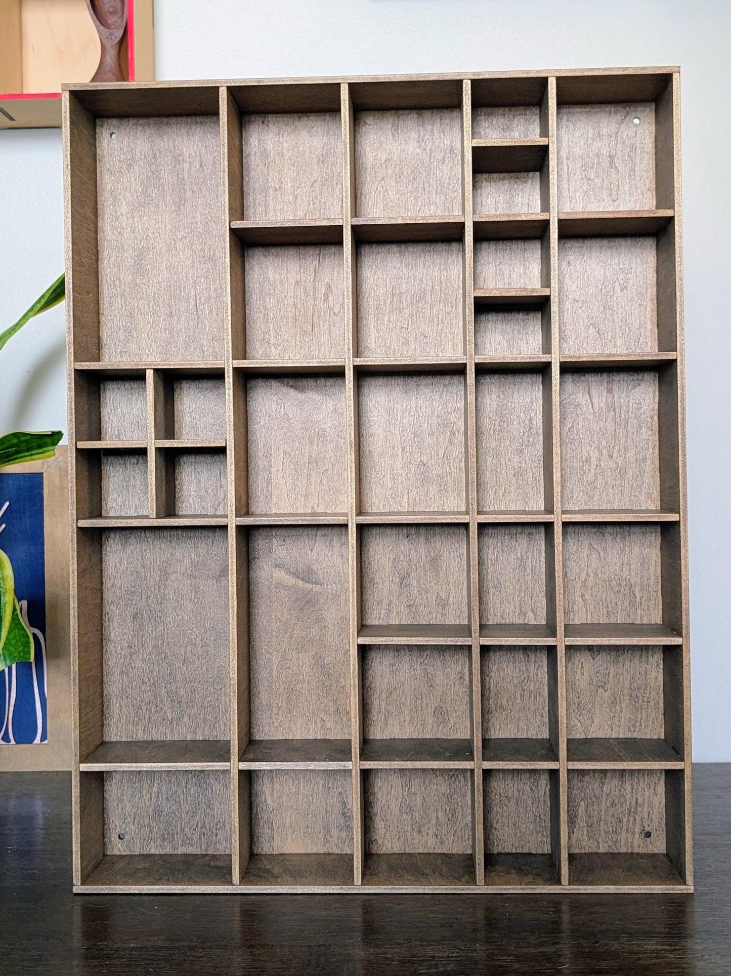 Shadow Box Wooden Display Shelf - Wall Cubby Shelf - Multiple Compartment Sizes - #7b - Trinket Shelf - Curio Cabinet