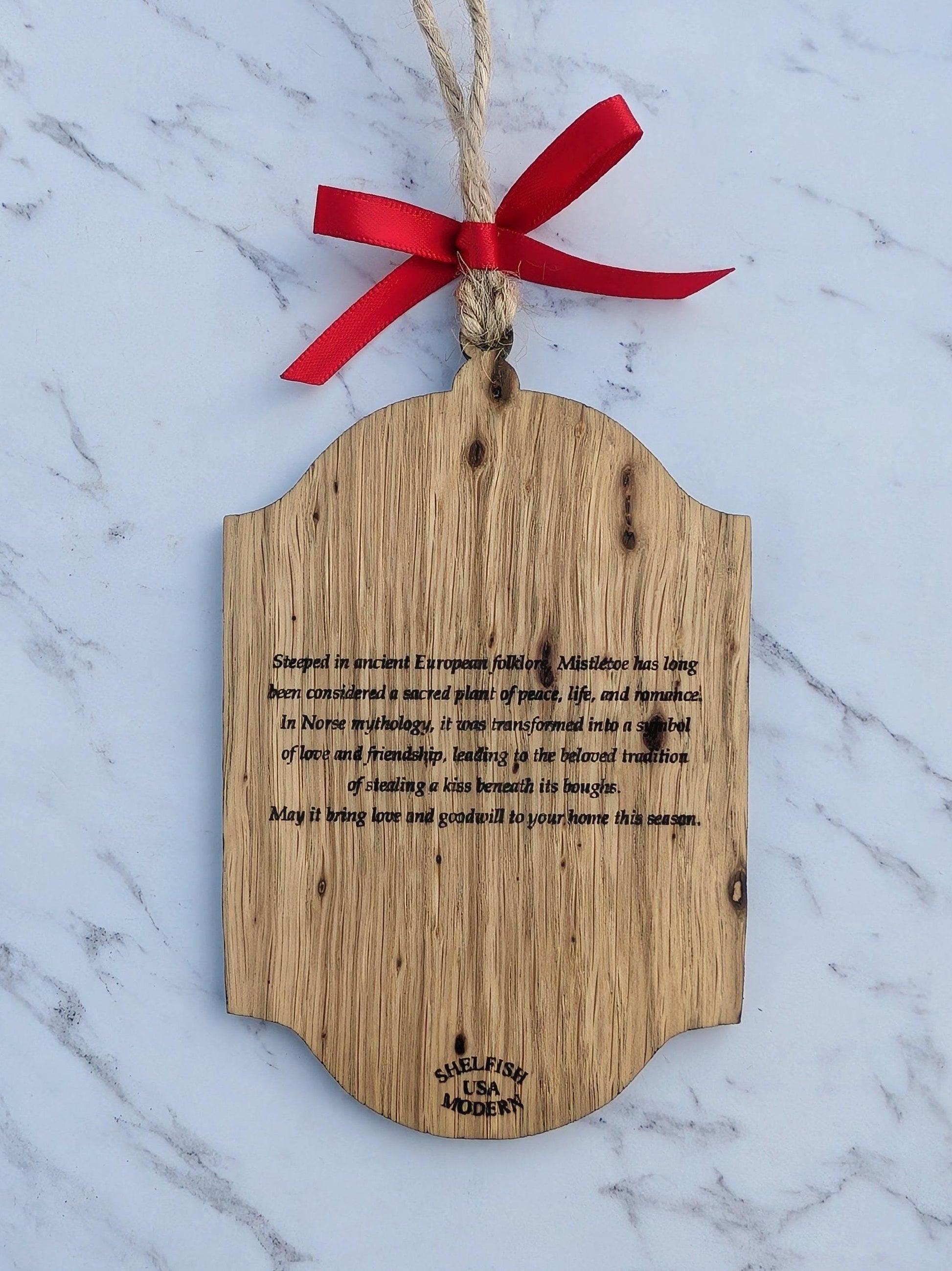 Vintage Botanical Ornament Set (Set of 4) | Double-Sided Oak & Gold Christmas Decor | Heirloom Story Ornaments | Gift Boxed