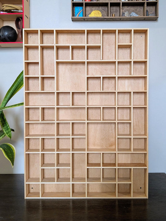 Shadow Box Wooden Display Shelf - Wall Cubby Shelf - Multiple Compartment Sizes - #35 - Trinket Shelf - Curio Cabinet