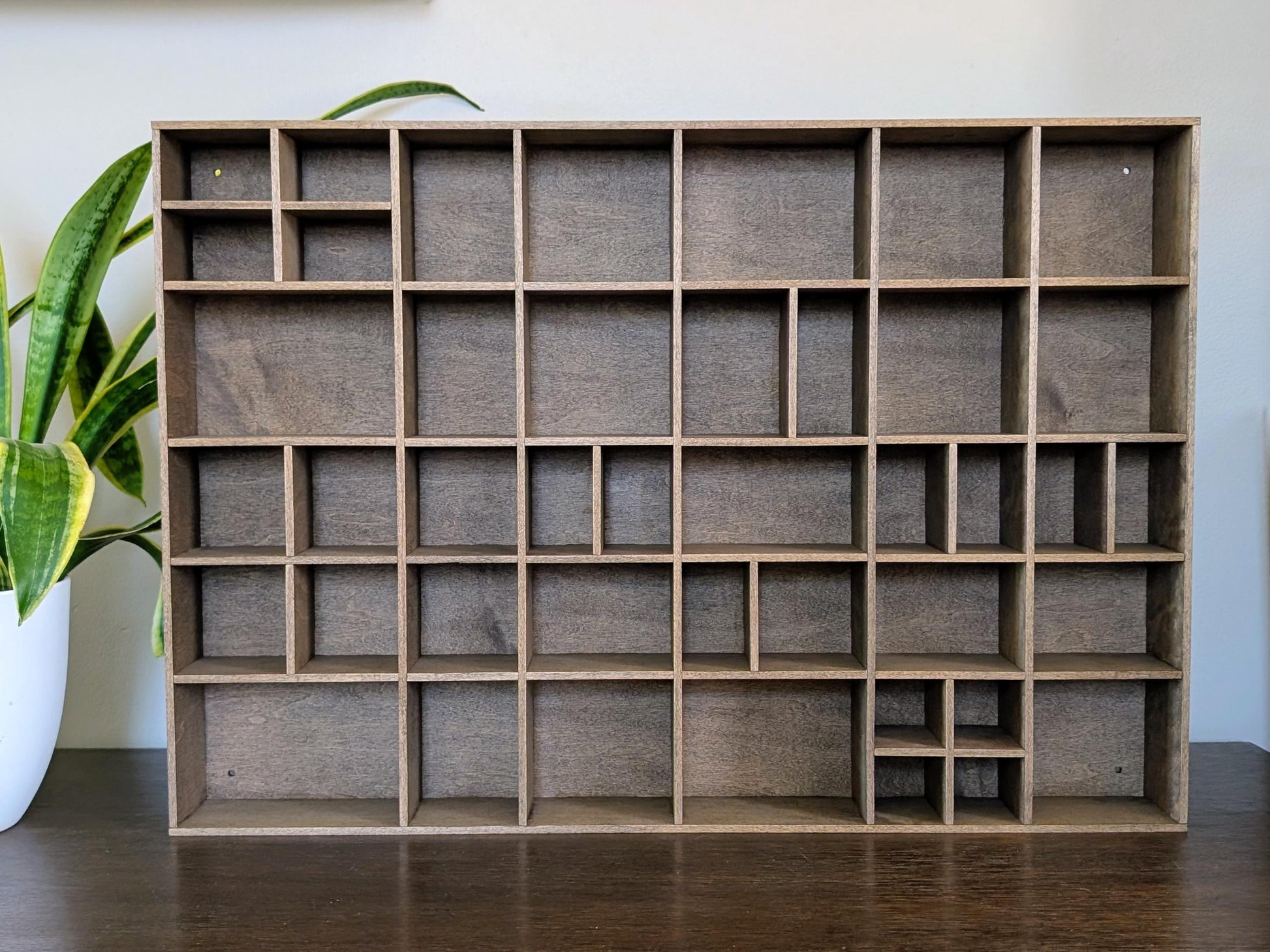 Shadow Box Wooden Display Shelf - Wall Cubby Shelf - Multiple Compartment Sizes - #5 - Trinket Shelf - Curio Cabinet
