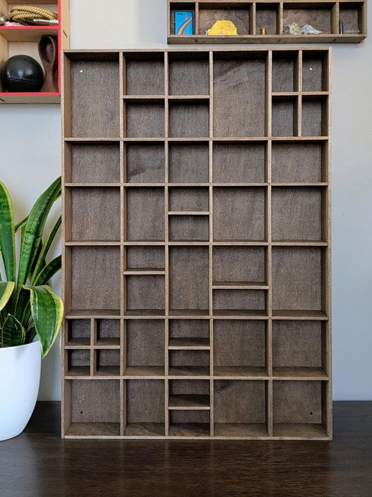 Shadow Box Wooden Display Shelf - Wall Cubby Shelf - Multiple Compartment Sizes - #5 - Trinket Shelf - Curio Cabinet