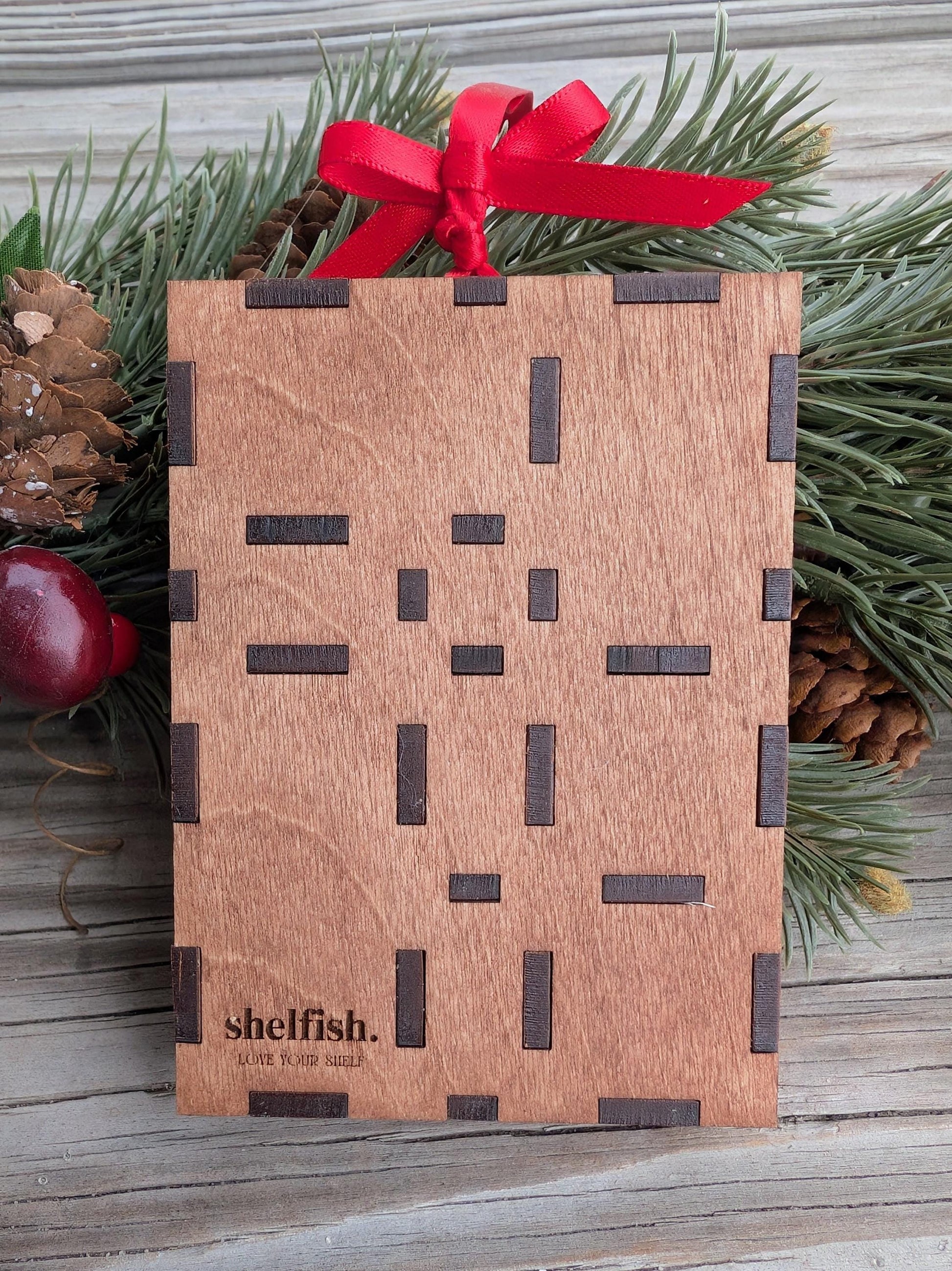 Cozy Christmas Shadow Box Ornament | Hygge Holiday Decor | Miniature Library