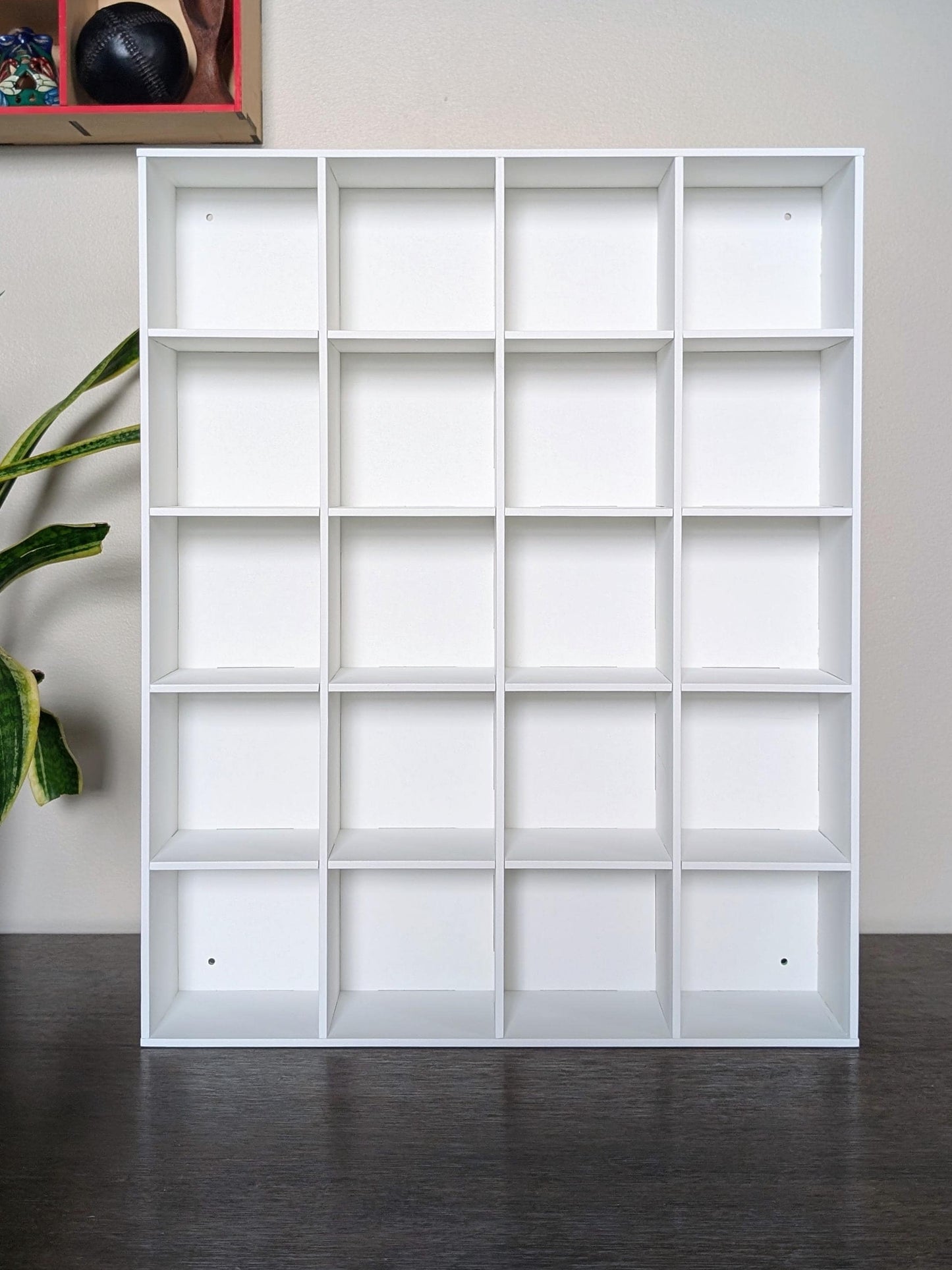 20 Compartment Wooden Display Shelf - 4x4 - Trinket Shelf - Curio Cabinet