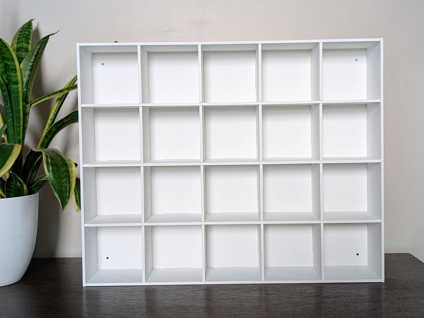 20 Compartment Wooden Display Shelf - 4x4 - Trinket Shelf - Curio Cabinet