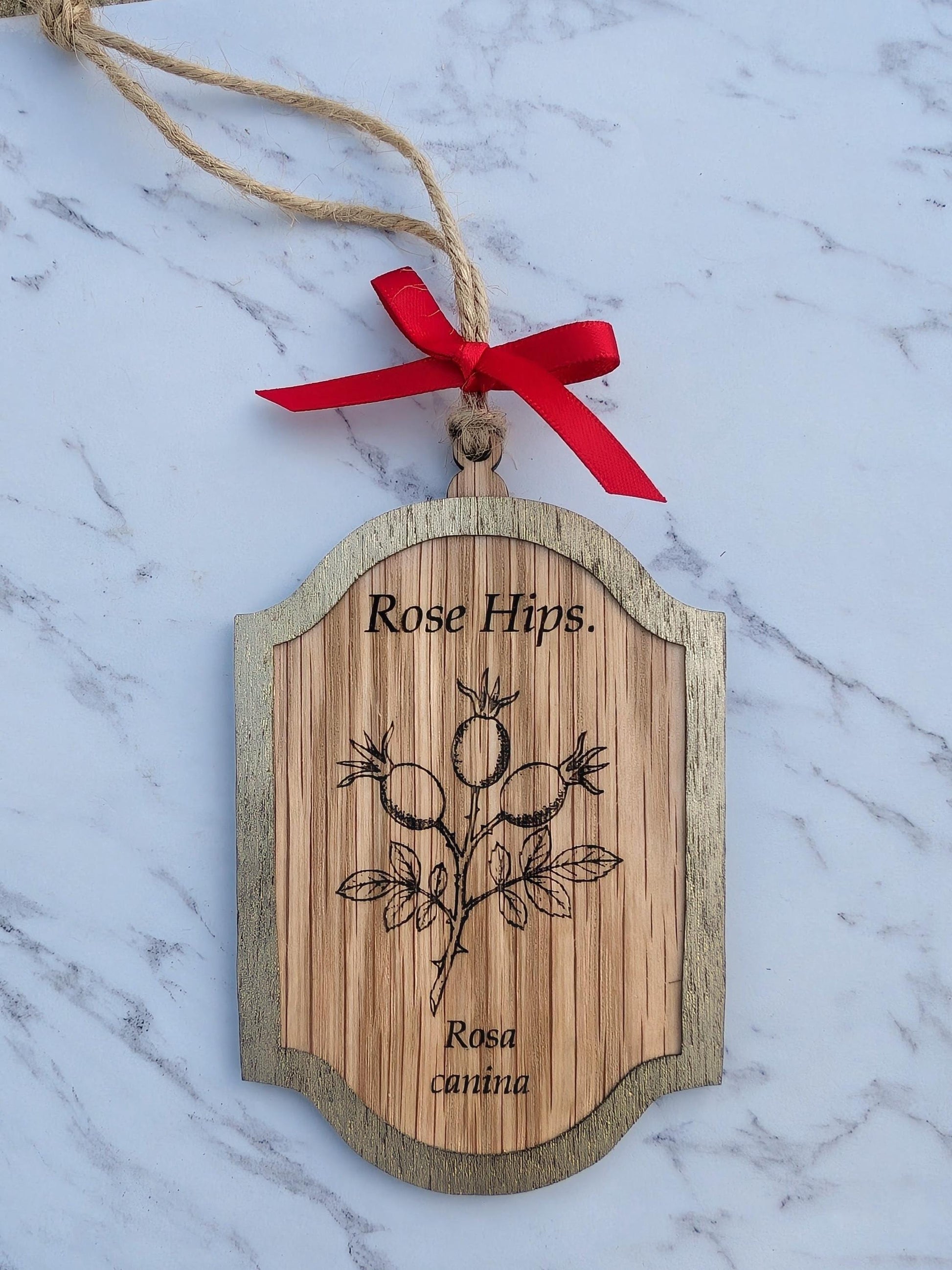 Vintage Botanical Ornament Set (Set of 4) | Double-Sided Oak & Gold Christmas Decor | Heirloom Story Ornaments | Gift Boxed