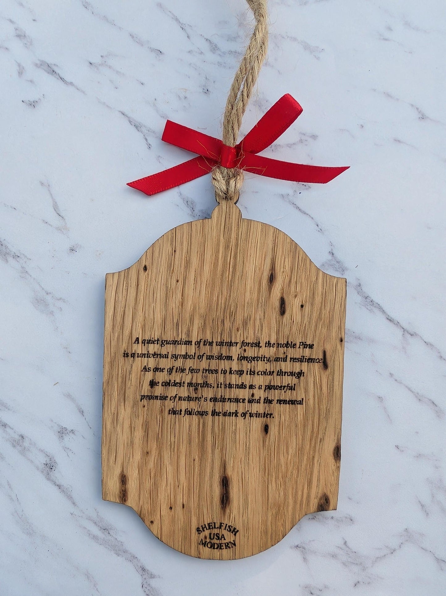 Vintage Botanical Ornament Set (Set of 4) | Double-Sided Oak & Gold Christmas Decor | Heirloom Story Ornaments | Gift Boxed