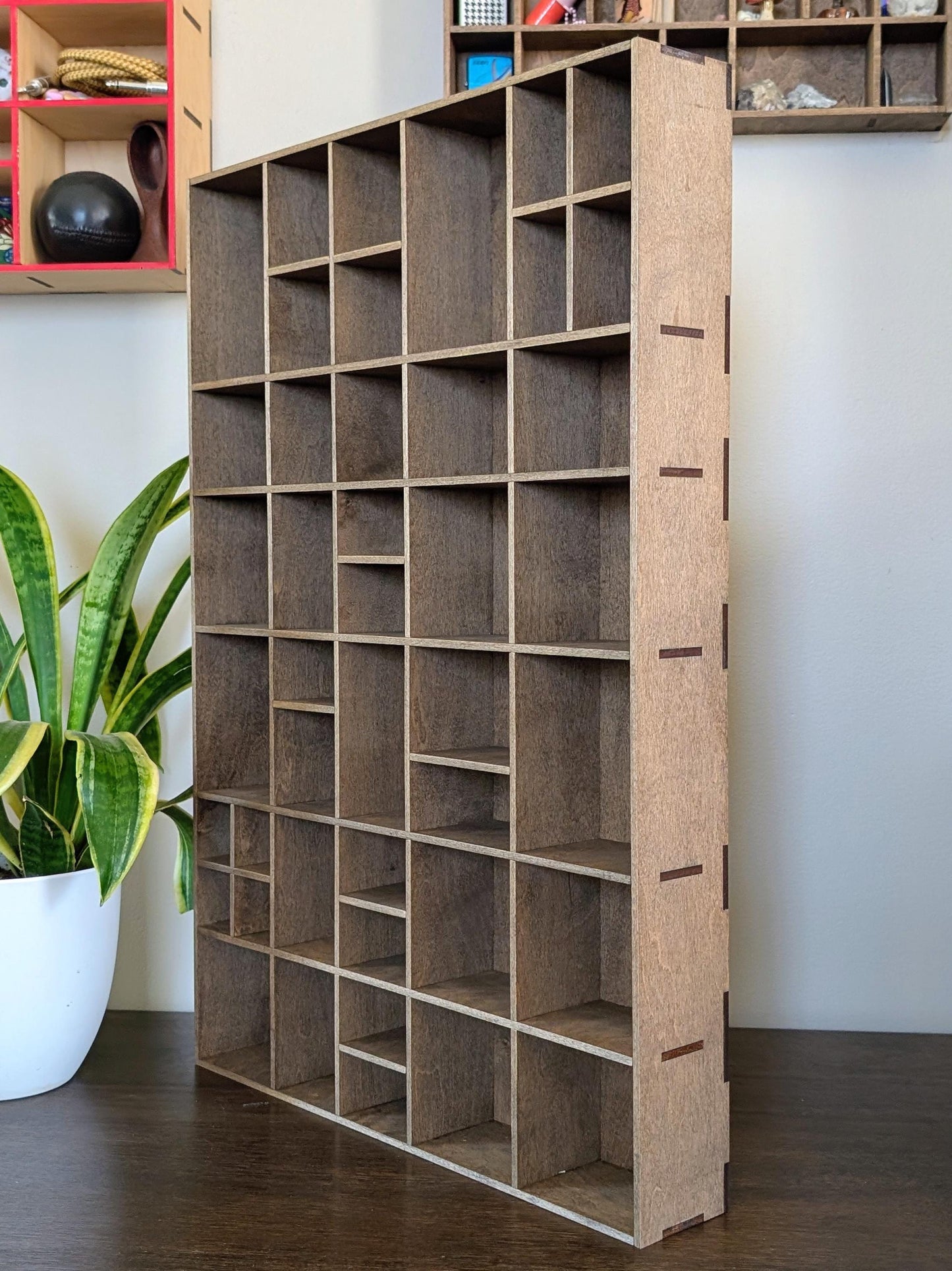 Shadow Box Wooden Display Shelf - Wall Cubby Shelf - Multiple Compartment Sizes - #5 - Trinket Shelf - Curio Cabinet