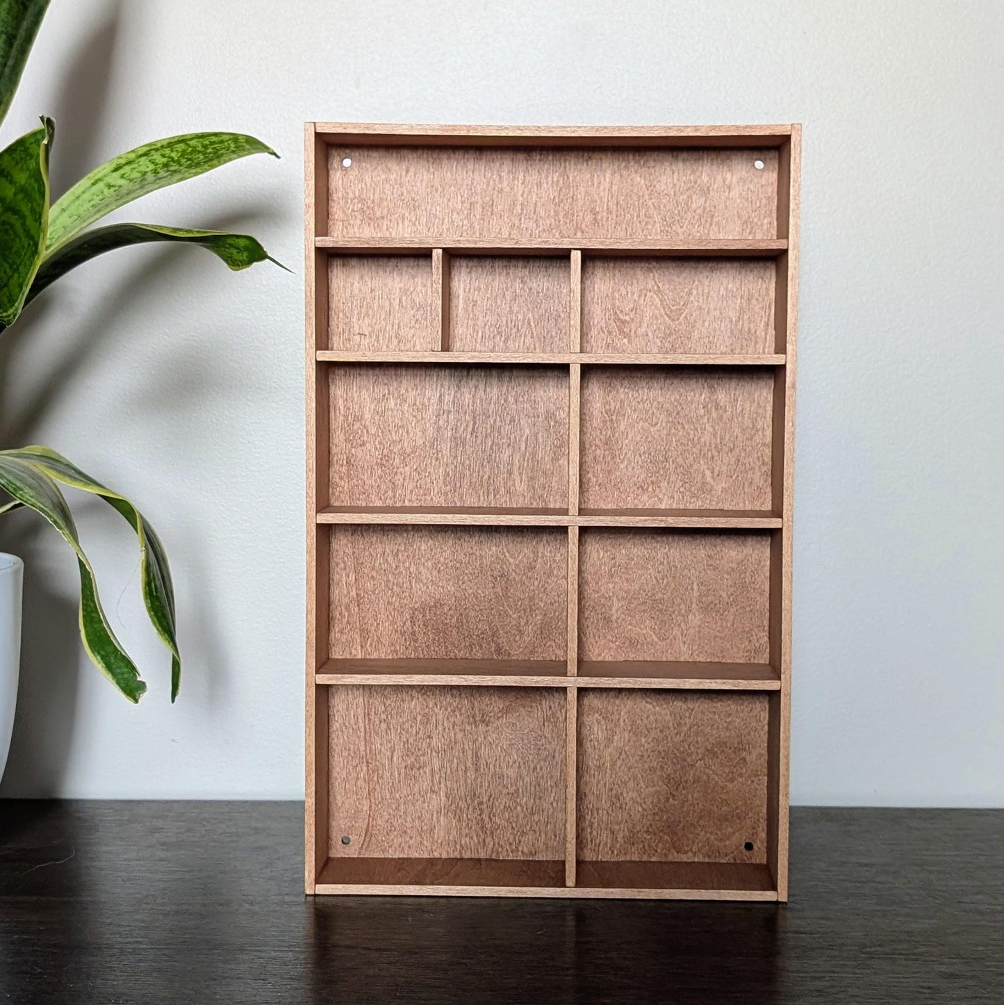 Shadow Box Wooden Display Shelf - Wall Cubby Shelf - Multiple Compartment Sizes - #4c - Trinket Shelf - Curio Cabinet
