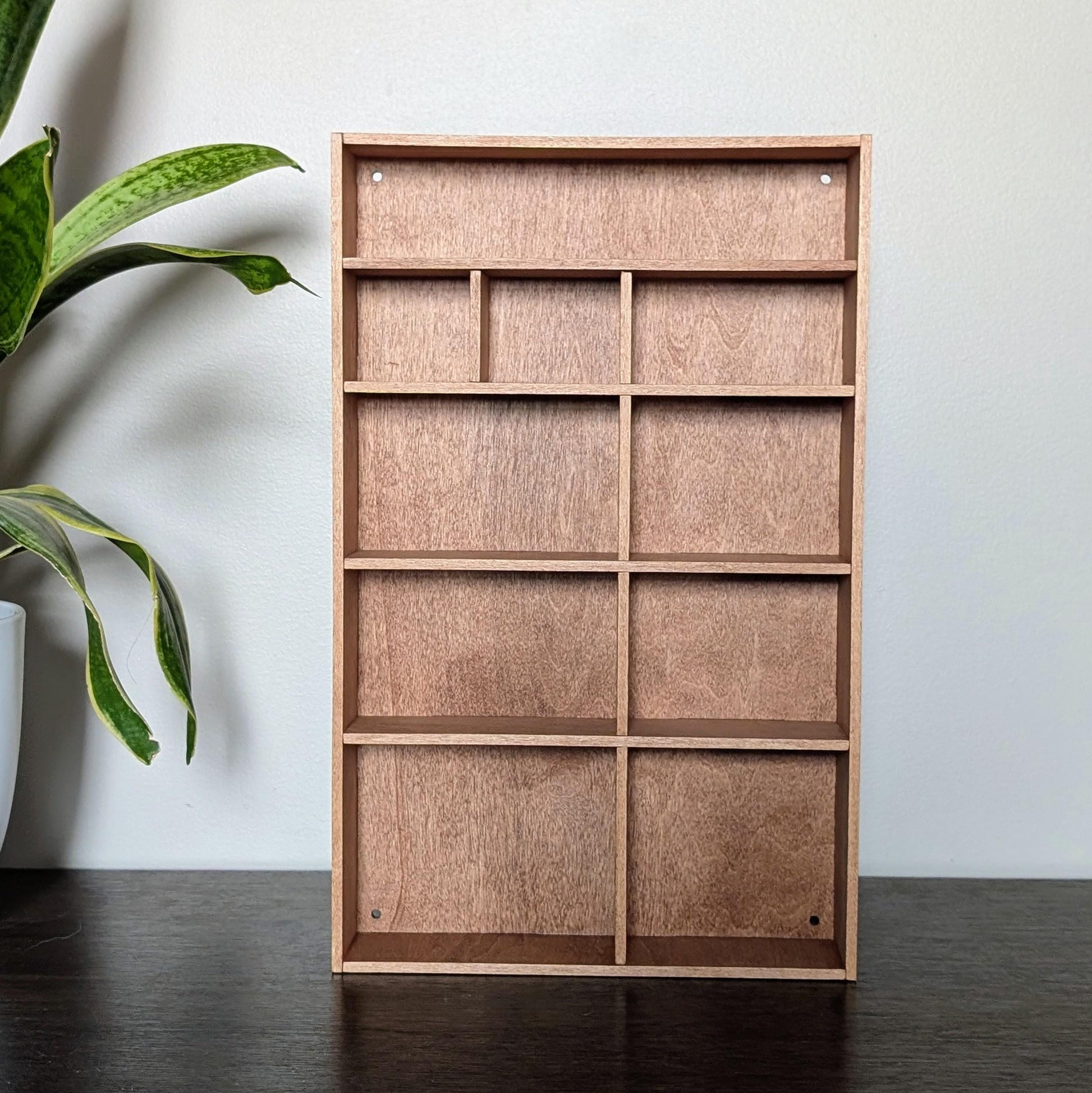 Shadow Box Wooden Display Shelf - Wall Cubby Shelf - Multiple Compartment Sizes - #4c - Trinket Shelf - Curio Cabinet