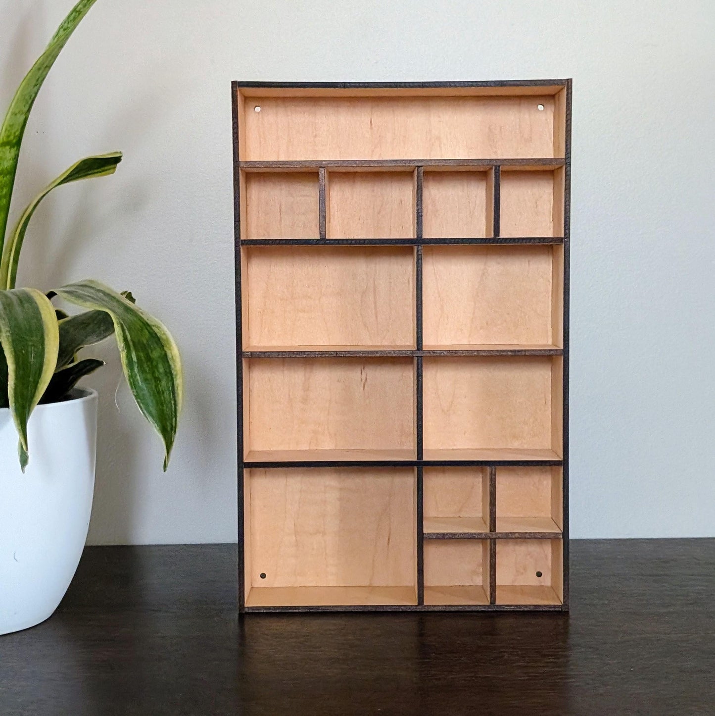 Shadow Box Wooden Display Shelf - Wall Cubby Shelf - Multiple Compartment Sizes - #4 - Trinket Shelf - Curio Cabinet