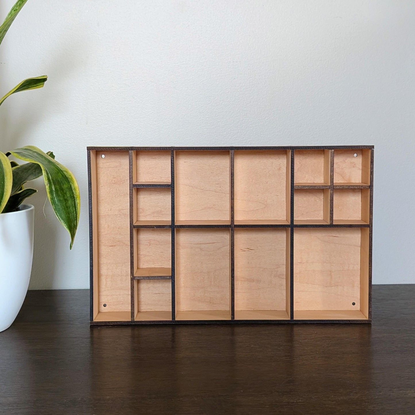 Shadow Box Wooden Display Shelf - Wall Cubby Shelf - Multiple Compartment Sizes - #4 - Trinket Shelf - Curio Cabinet