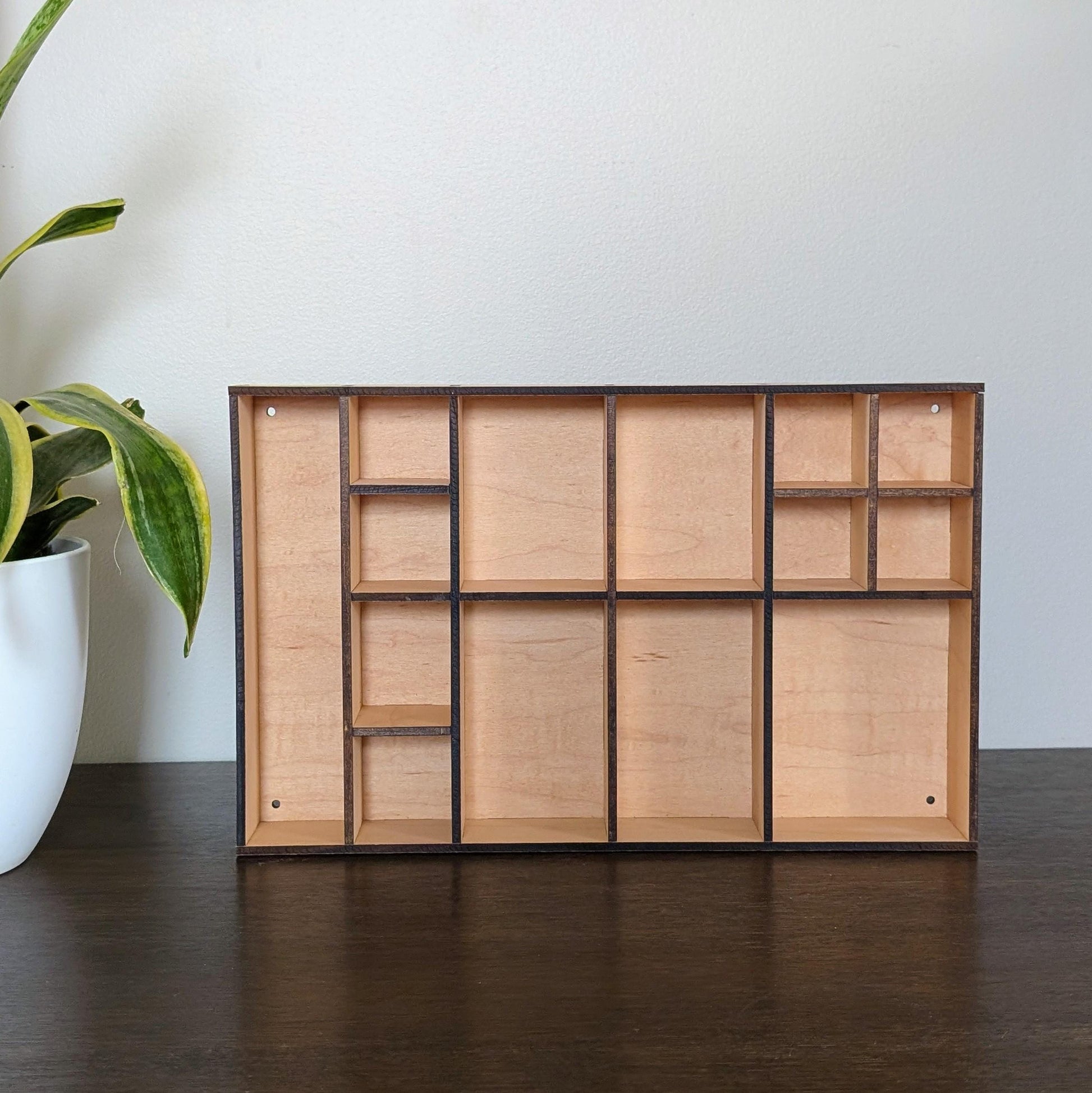 Shadow Box Wooden Display Shelf - Wall Cubby Shelf - Multiple Compartment Sizes - #4 - Trinket Shelf - Curio Cabinet