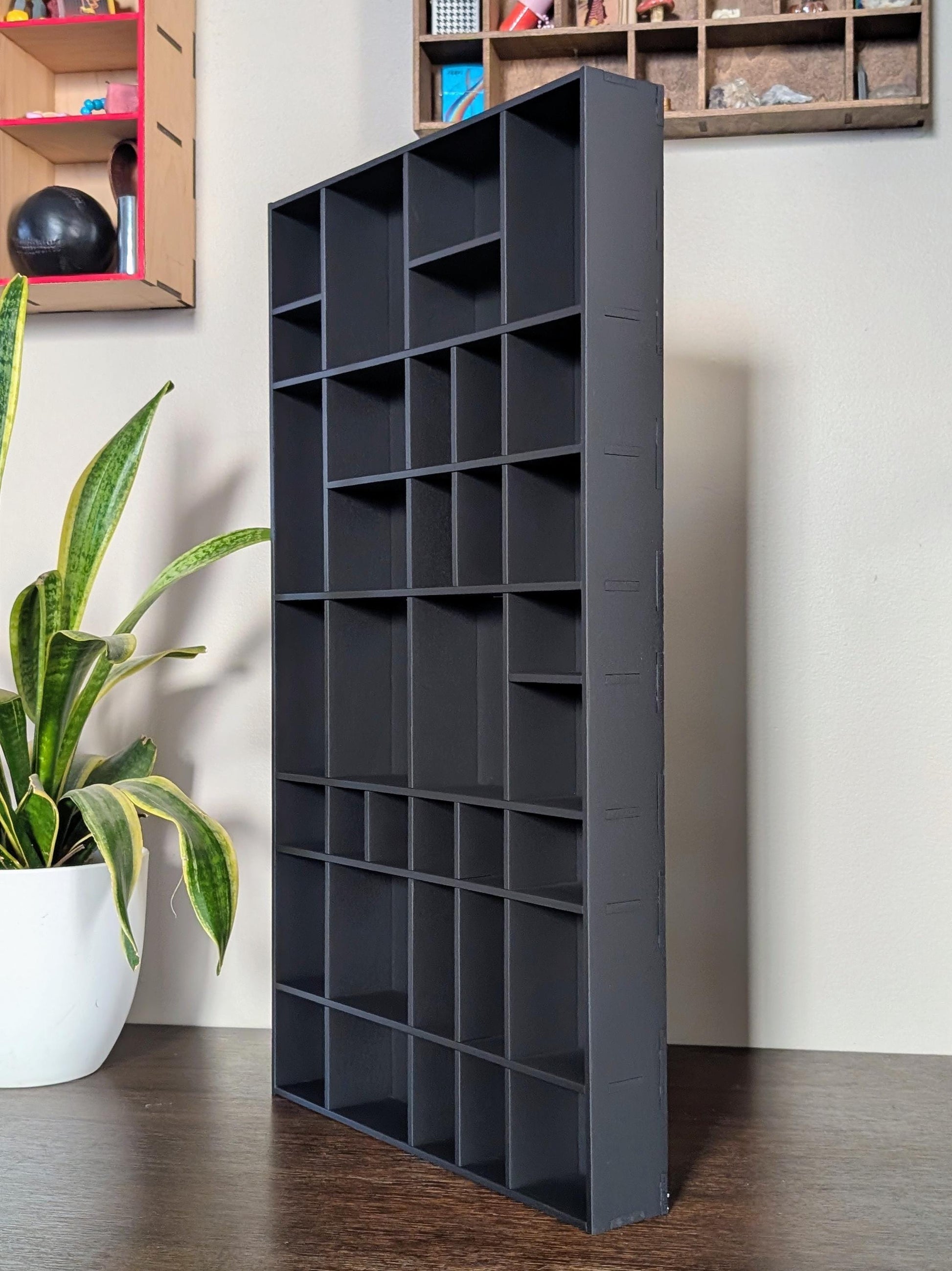 Shadow Box Wooden Display Shelf - Wall Cubby Shelf - Multiple Compartment Sizes - #34c - Trinket Shelf - Curio Cabinet