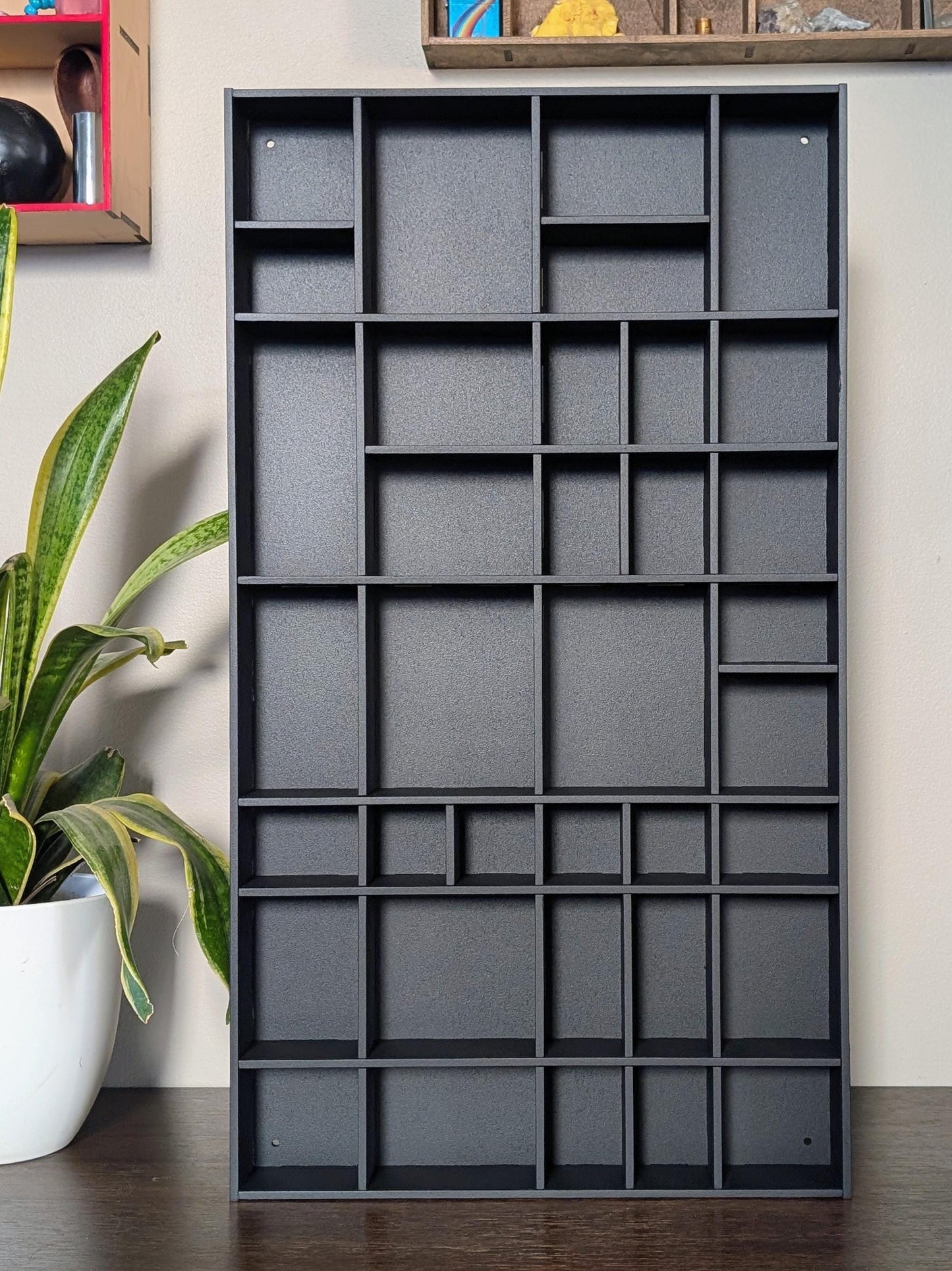Shadow Box Wooden Display Shelf - Wall Cubby Shelf - Multiple Compartment Sizes - #34c - Trinket Shelf - Curio Cabinet