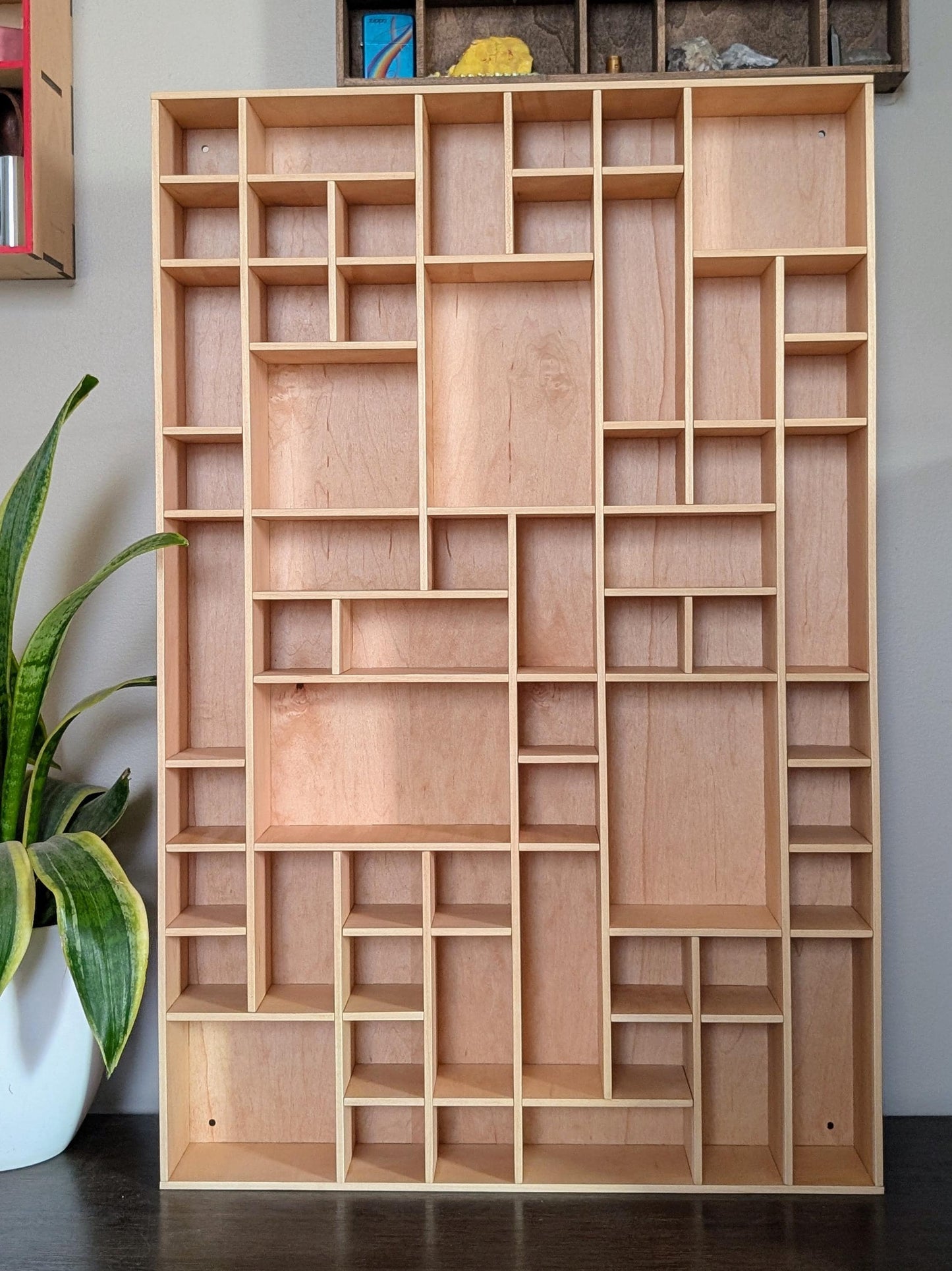 Shadow Box Wooden Display Shelf - Wall Cubby Shelf - Multiple Compartment Sizes - #61 - Trinket Shelf - Curio Cabinet