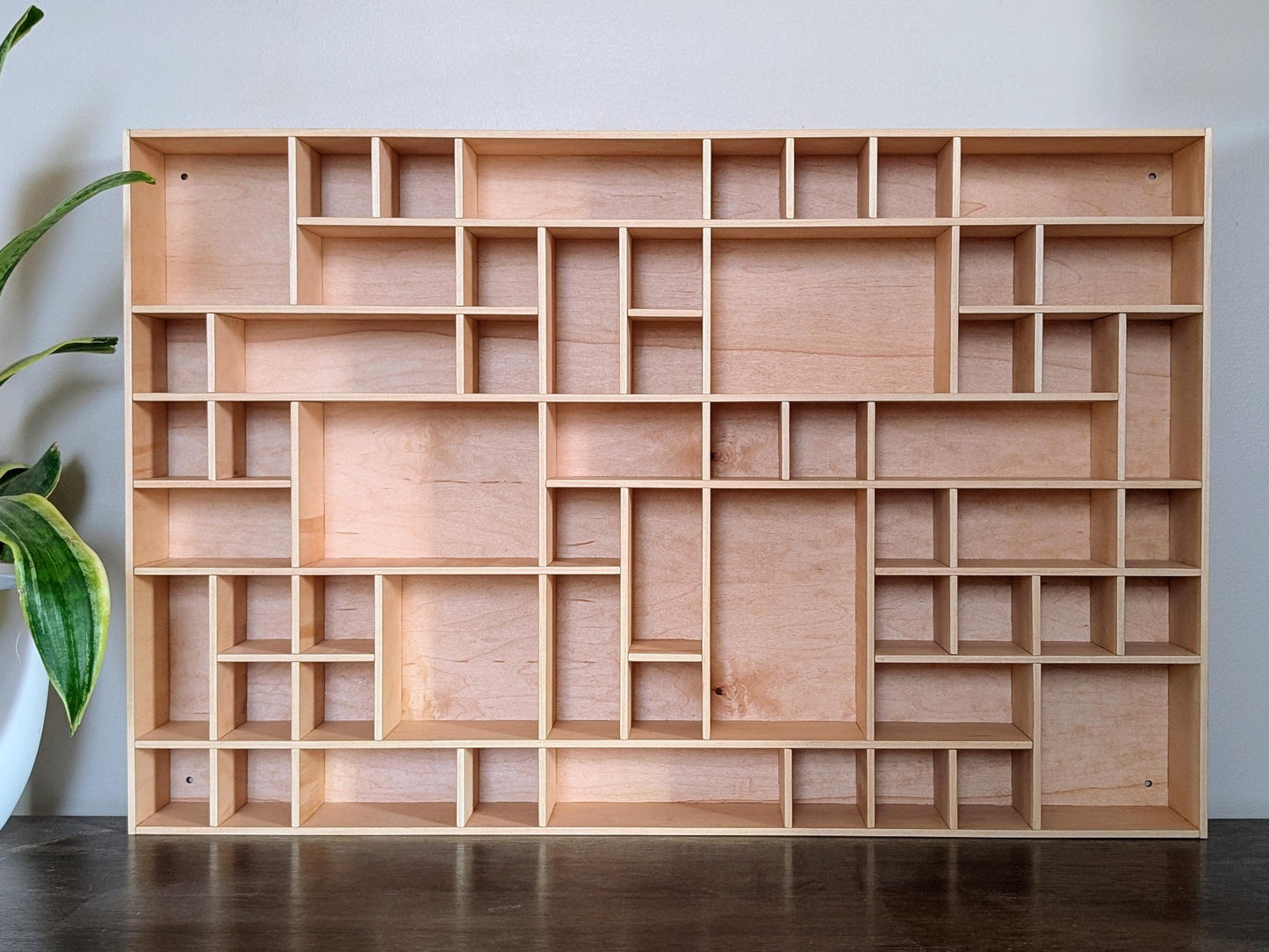 Shadow Box Wooden Display Shelf - Wall Cubby Shelf - Multiple Compartment Sizes - #61 - Trinket Shelf - Curio Cabinet