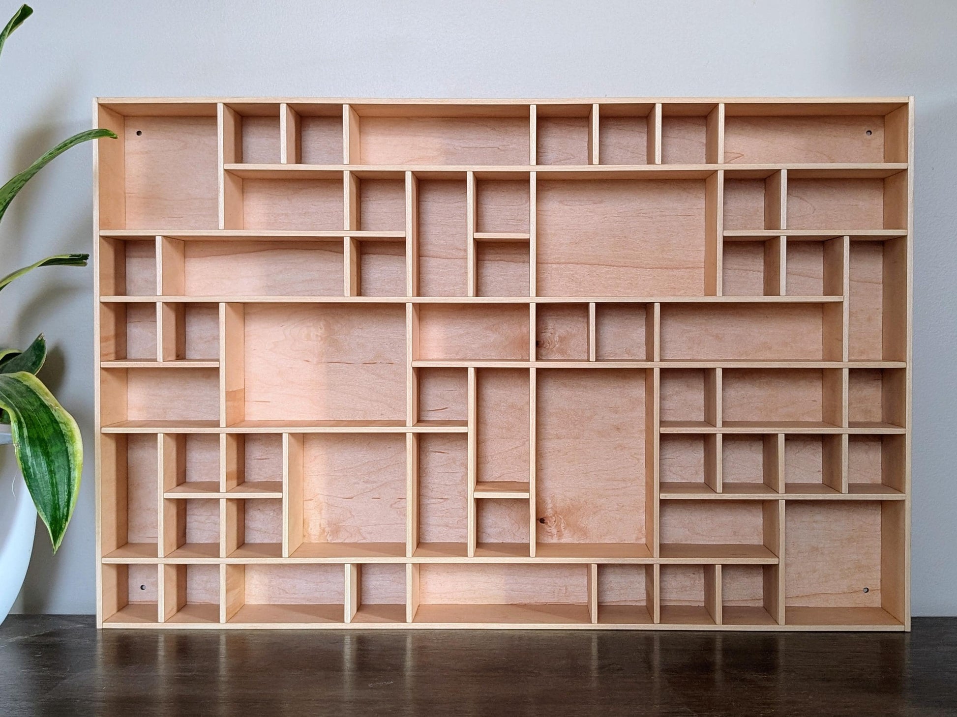 Shadow Box Wooden Display Shelf - Wall Cubby Shelf - Multiple Compartment Sizes - #61 - Trinket Shelf - Curio Cabinet