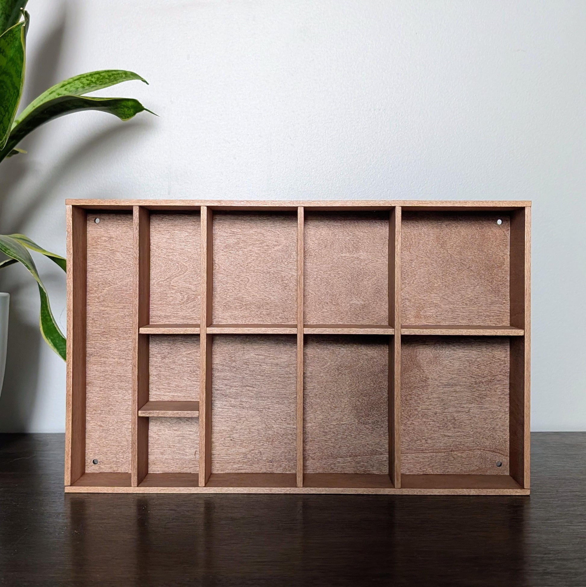 Shadow Box Wooden Display Shelf - Wall Cubby Shelf - Multiple Compartment Sizes - #4c - Trinket Shelf - Curio Cabinet