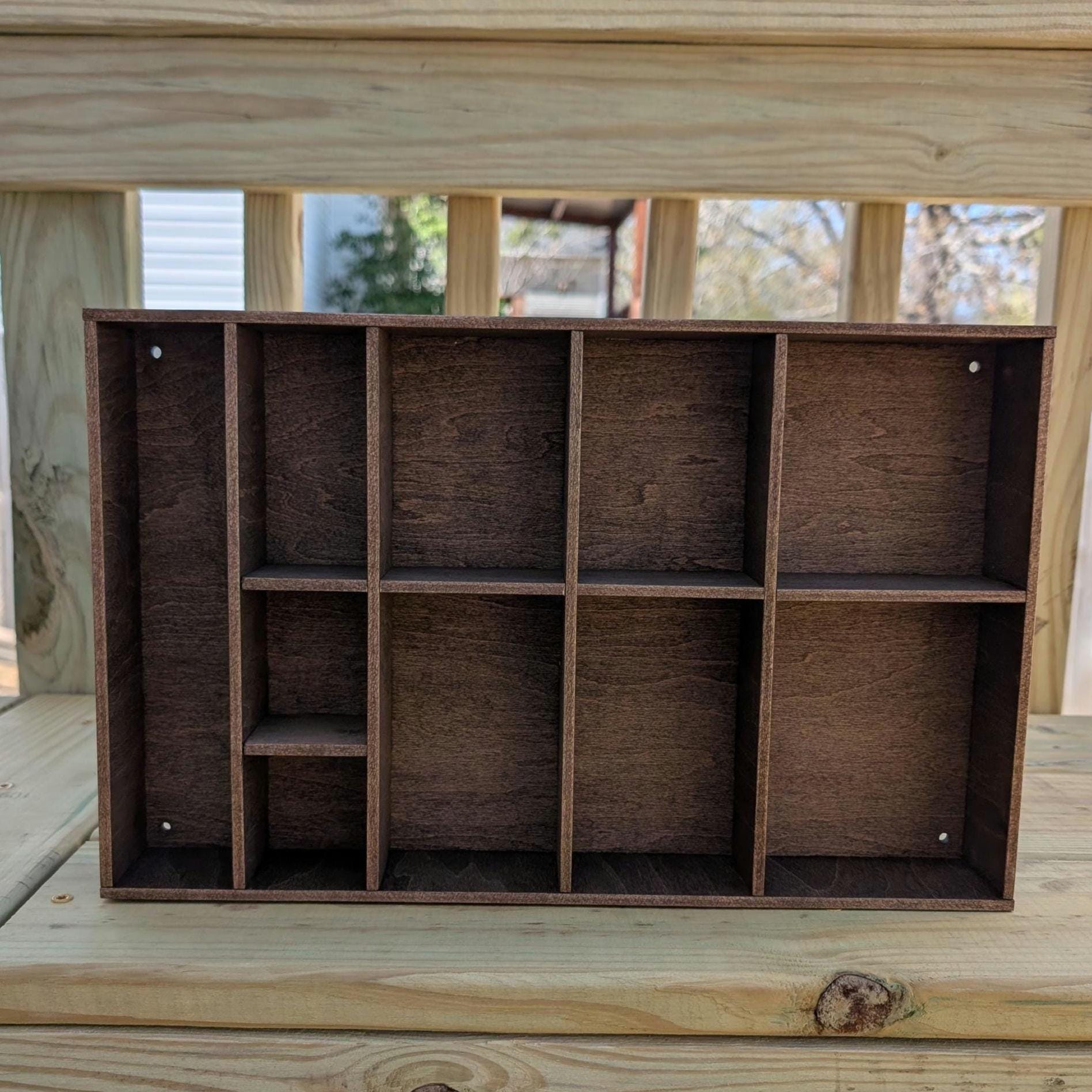 Shadow Box Wooden Display Shelf - Wall Cubby Shelf - Multiple Compartment Sizes - #4c - Trinket Shelf - Curio Cabinet