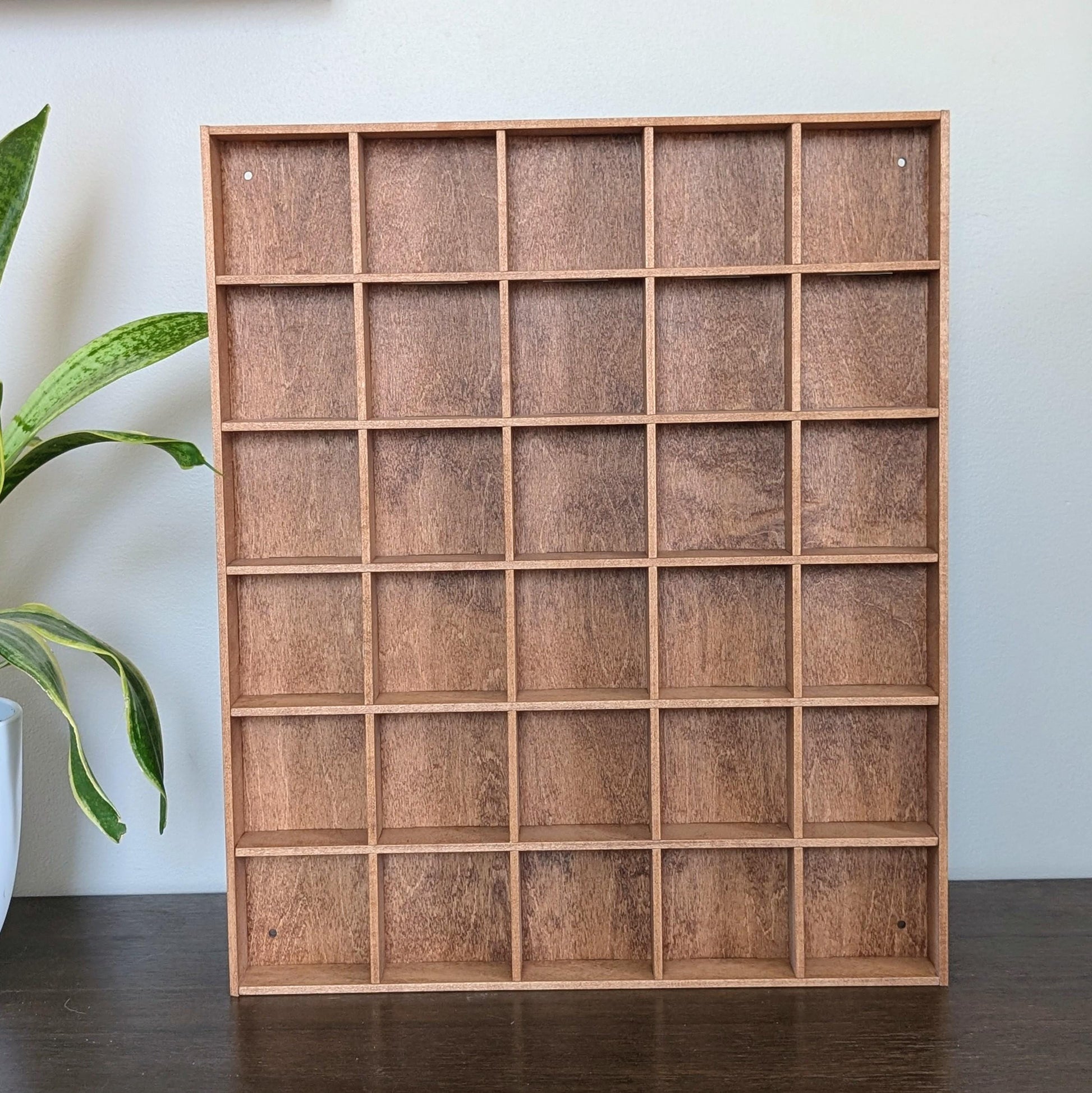 30 Compartment Wooden Display Shelf - 3x3 - Trinket Shelf - Curio Cabinet