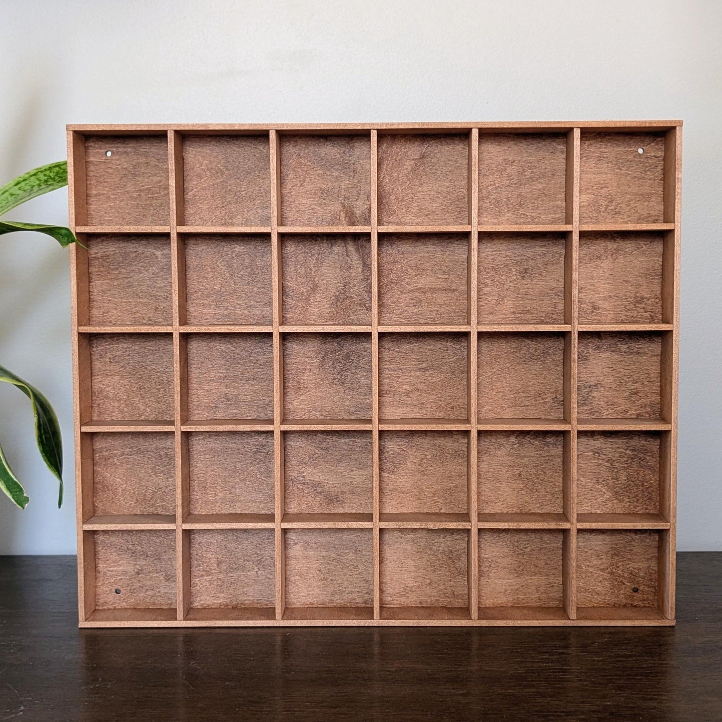 30 Compartment Wooden Display Shelf - 3x3 - Trinket Shelf - Curio Cabinet