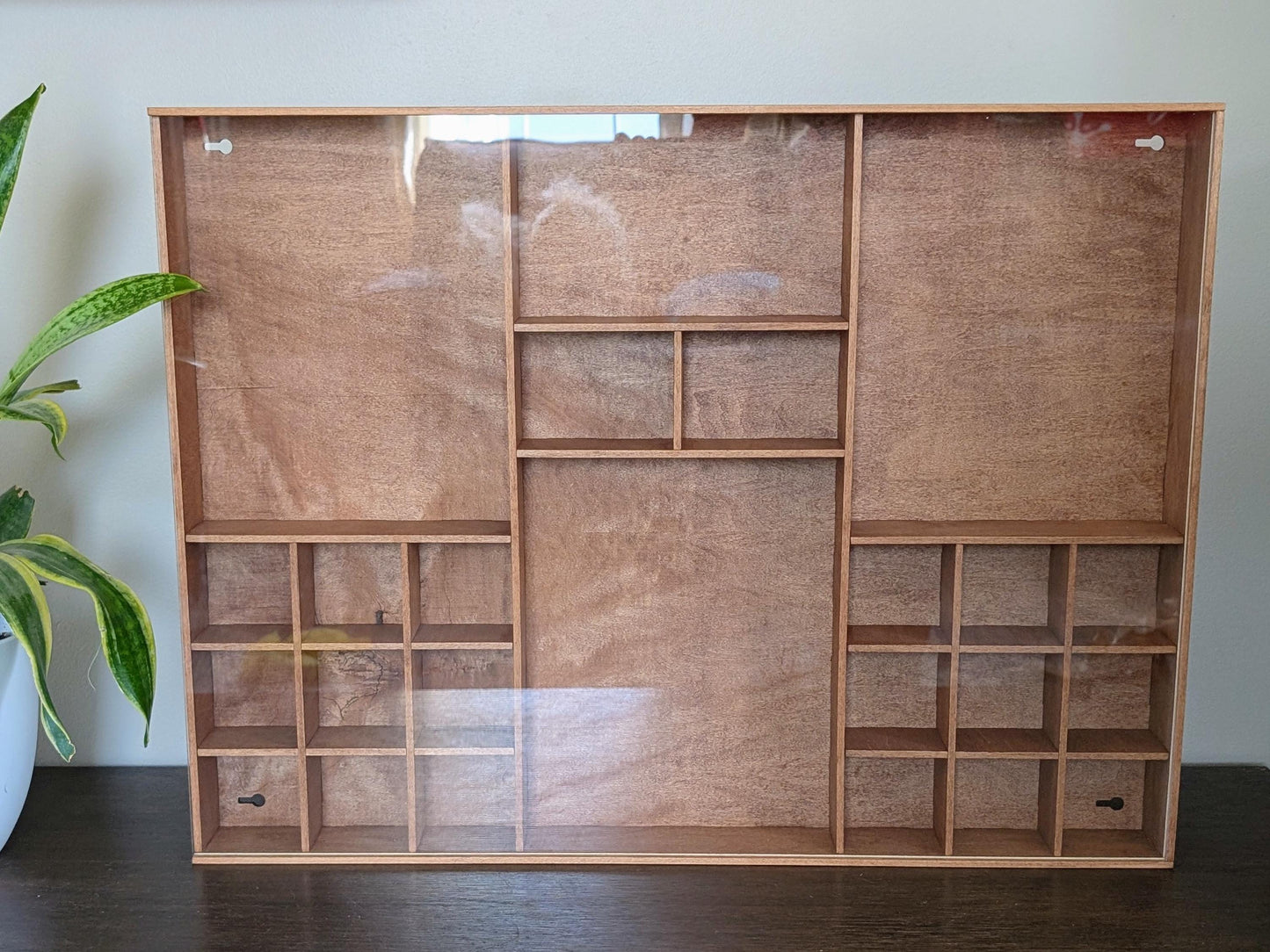 Shadow Box Wooden Display Shelf - Wall Cubby Shelf - Multiple Compartment Sizes - #57a - Trinket Shelf - Curio Cabinet