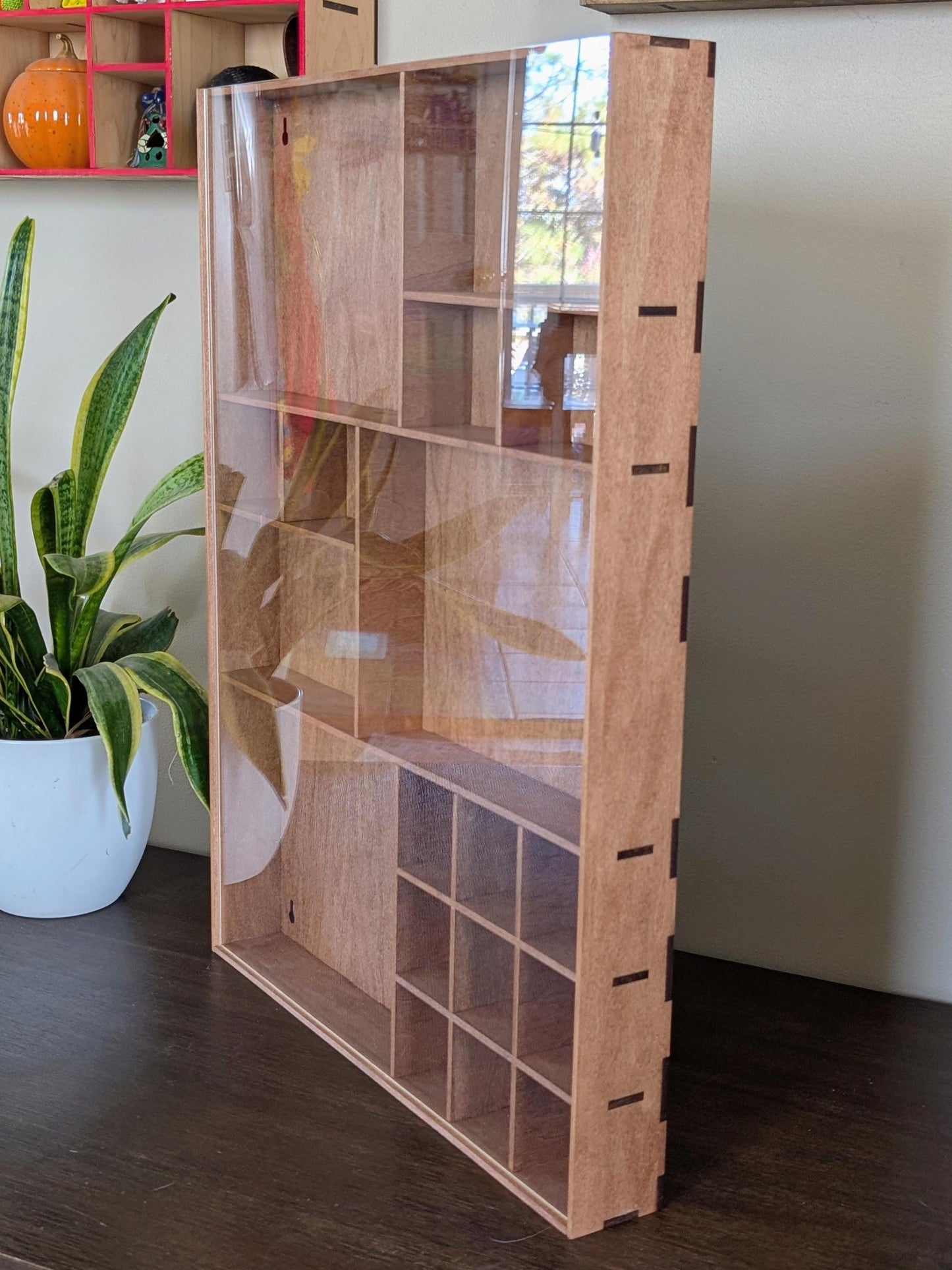 Shadow Box Wooden Display Shelf - Wall Cubby Shelf - Multiple Compartment Sizes - #57b - Trinket Shelf - Curio Cabinet