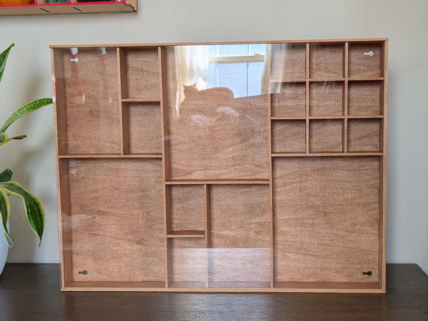Shadow Box Wooden Display Shelf - Wall Cubby Shelf - Multiple Compartment Sizes - #57b - Trinket Shelf - Curio Cabinet