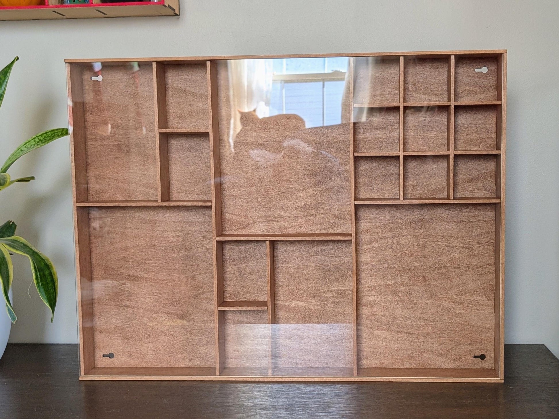 Shadow Box Wooden Display Shelf - Wall Cubby Shelf - Multiple Compartment Sizes - #57b - Trinket Shelf - Curio Cabinet
