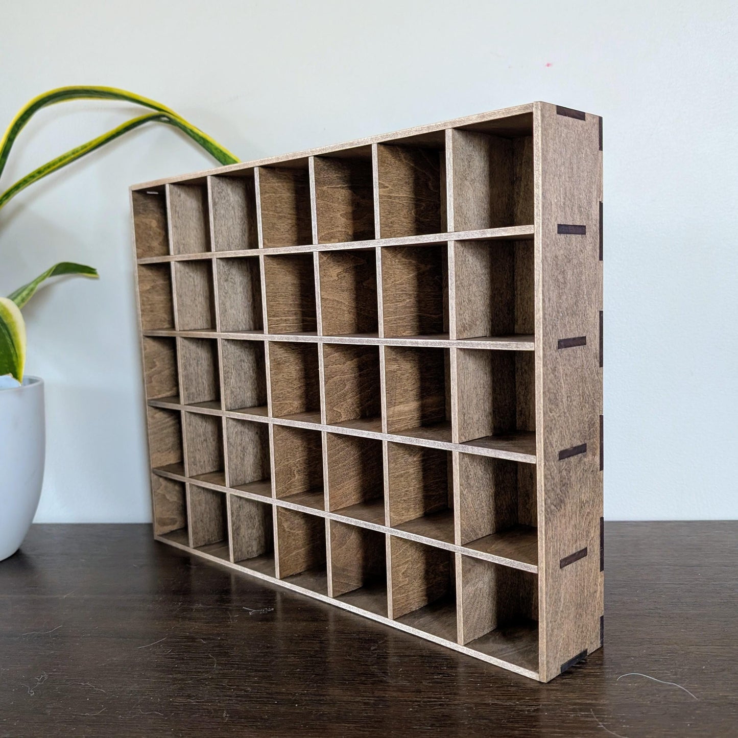 35 Compartment Wooden Display Shelf- 2.45x2.3 - Trinket Shelf - Curio Cabinet