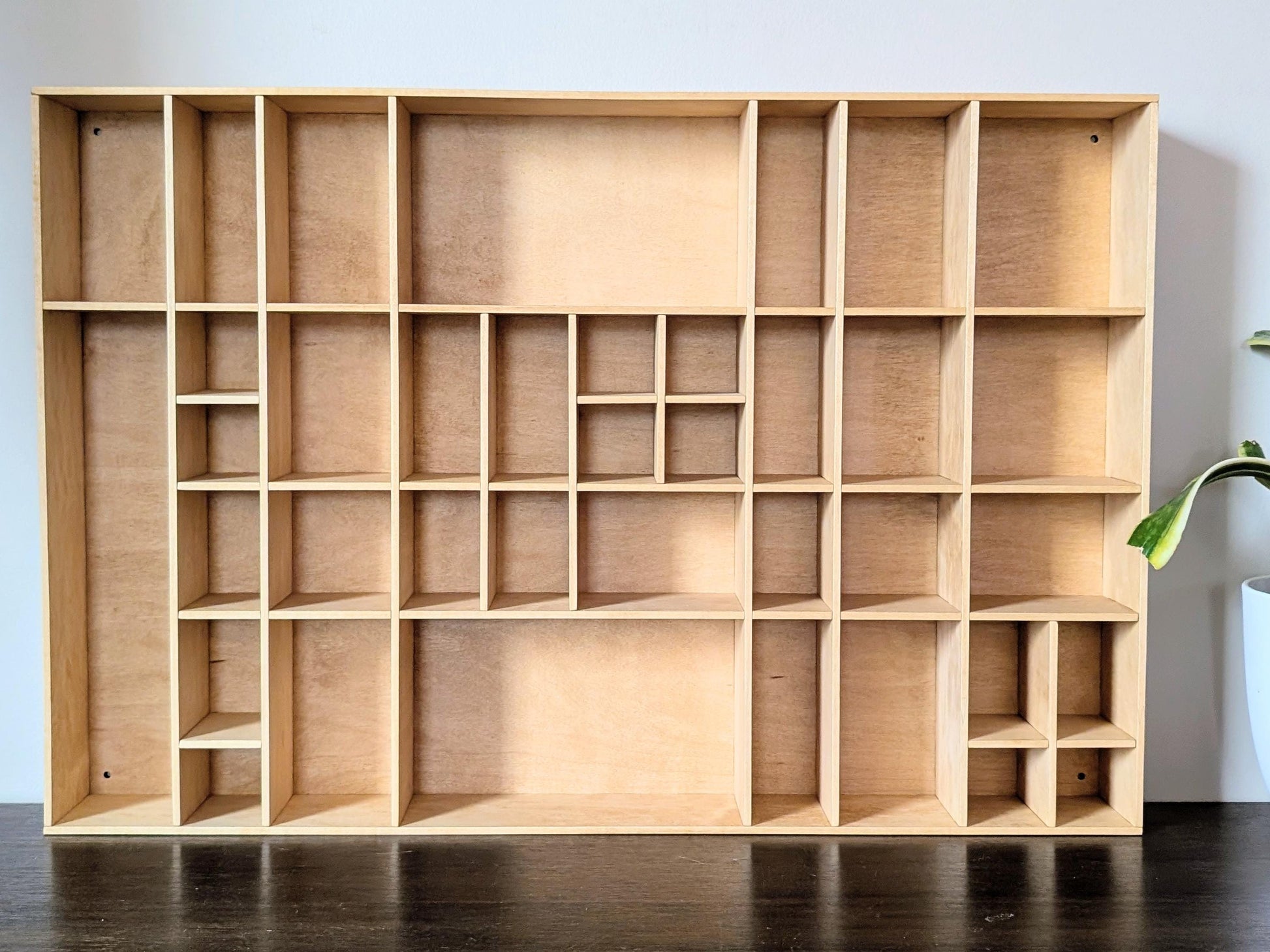 Shadow Box Wooden Display Shelf - Wall Cubby Shelf - Multiple Compartment Sizes - #28 - Trinket Shelf - Curio Cabinet