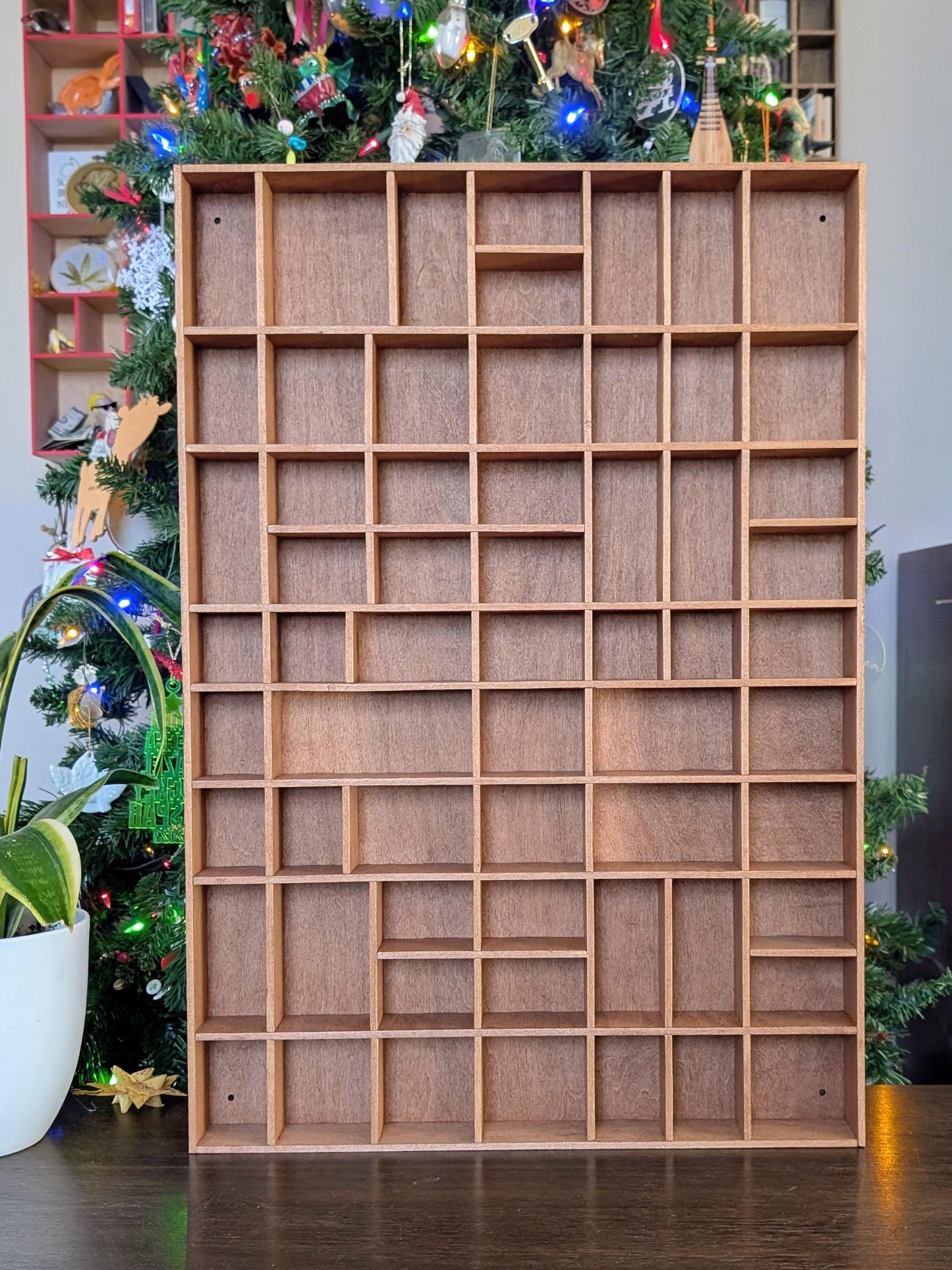 Shadow Box Wooden Display Shelf - Wall Cubby Shelf - Multiple Compartment Sizes - #12A - Trinket Shelf - Curio Cabinet