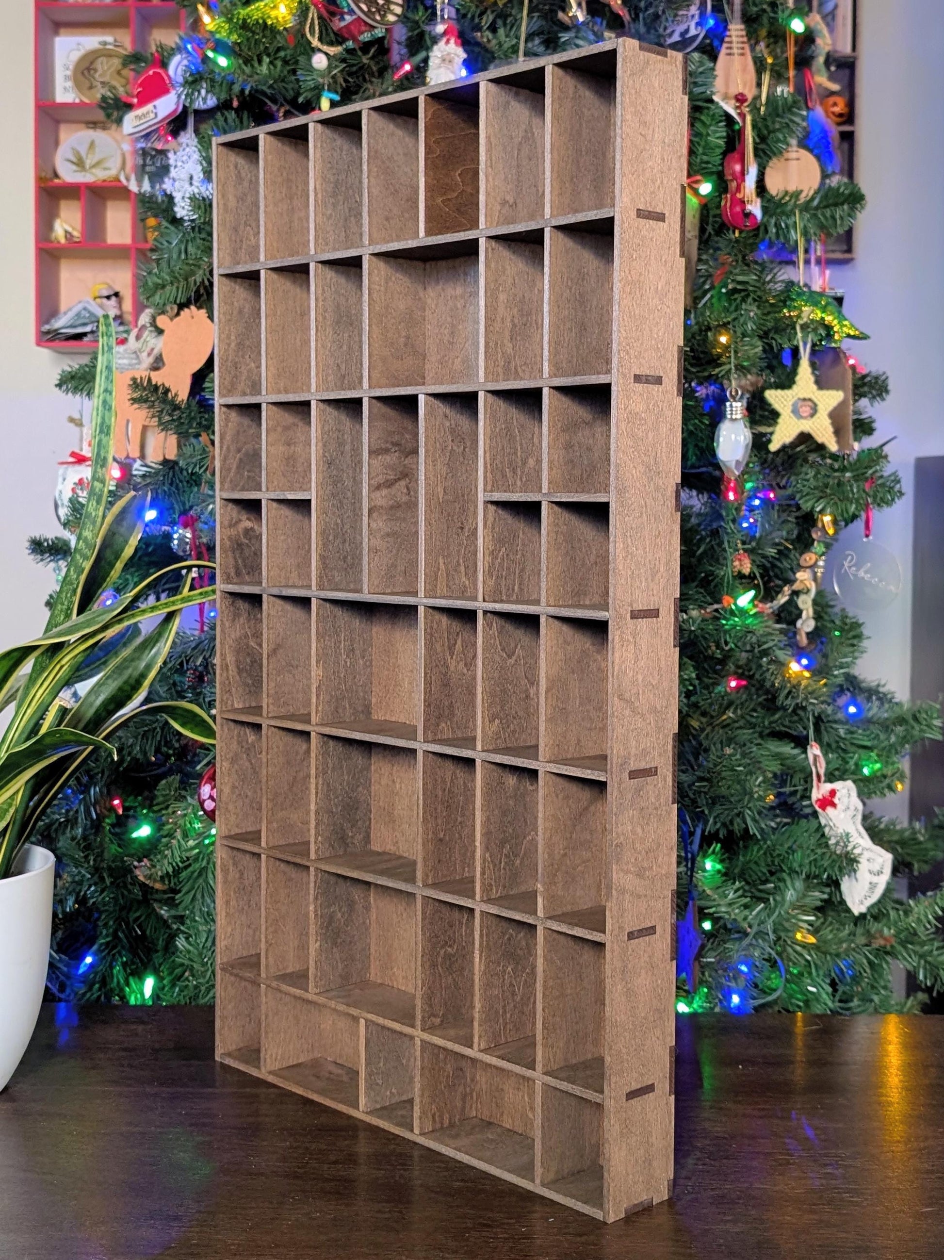 Shadow Box Wooden Display Shelf - Wall Cubby Shelf - Multiple Compartment Sizes - #30 - Trinket Shelf - Curio Cabinet