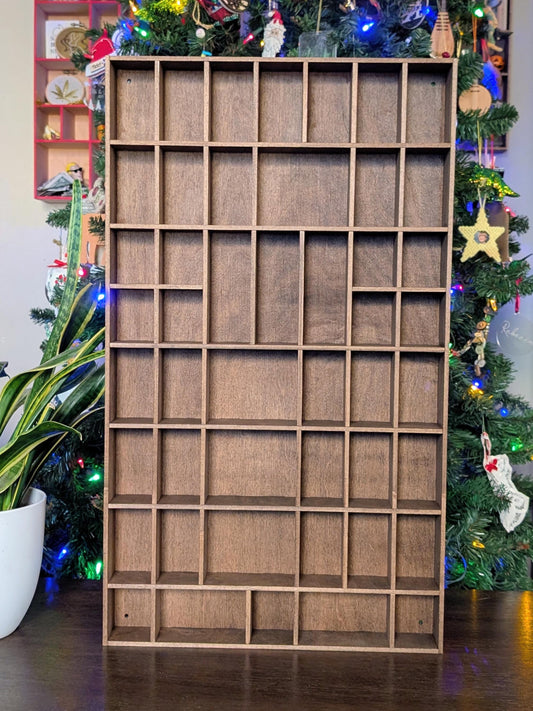 Shadow Box Wooden Display Shelf - Wall Cubby Shelf - Multiple Compartment Sizes - #30 - Trinket Shelf - Curio Cabinet