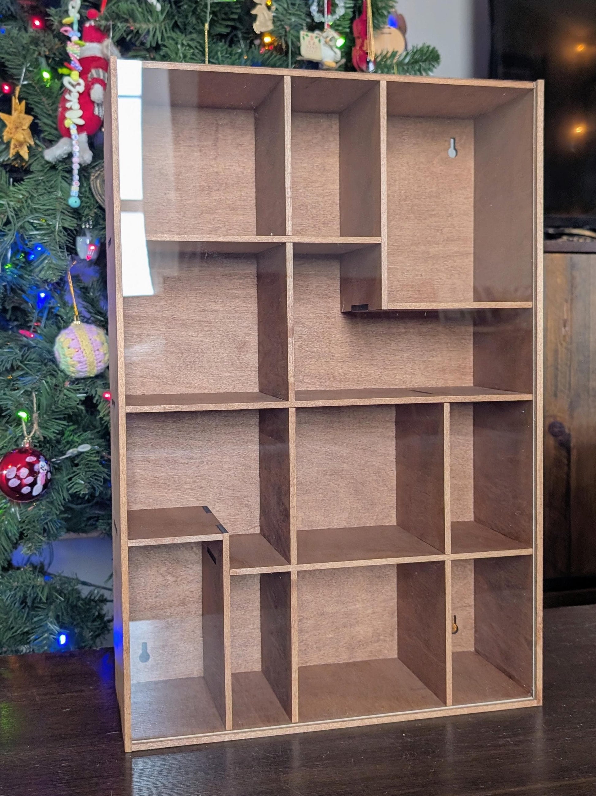 Shadow Box Wooden Display Shelf - Wall Cubby Shelf - Multiple Compartment Sizes - #64c - Trinket Shelf - Curio Cabinet