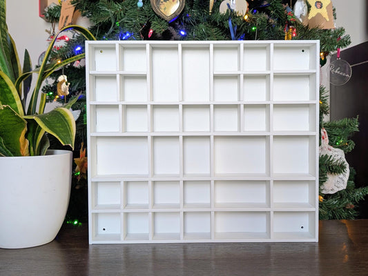 Shadow Box Wooden Display Shelf - Wall Cubby Shelf - Multiple Compartment Sizes - #6 - Trinket Shelf - Curio Cabinet