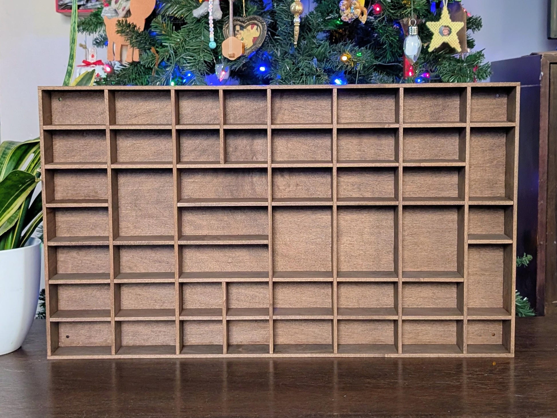 Shadow Box Wooden Display Shelf - Wall Cubby Shelf - Multiple Compartment Sizes - #30 - Trinket Shelf - Curio Cabinet