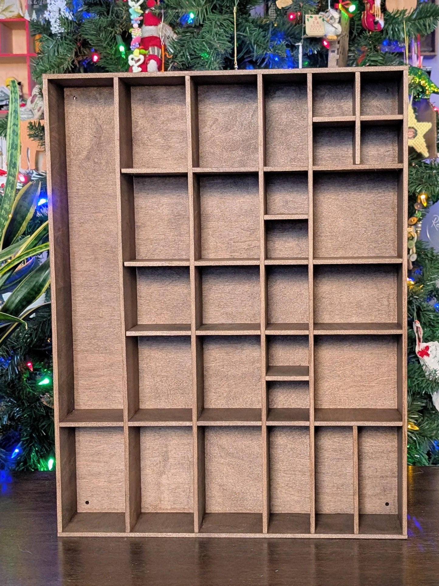 Shadow Box Wooden Display Shelf - Wall Cubby Shelf - Multiple Compartment Sizes - #7a - Trinket Shelf - Curio Cabinet