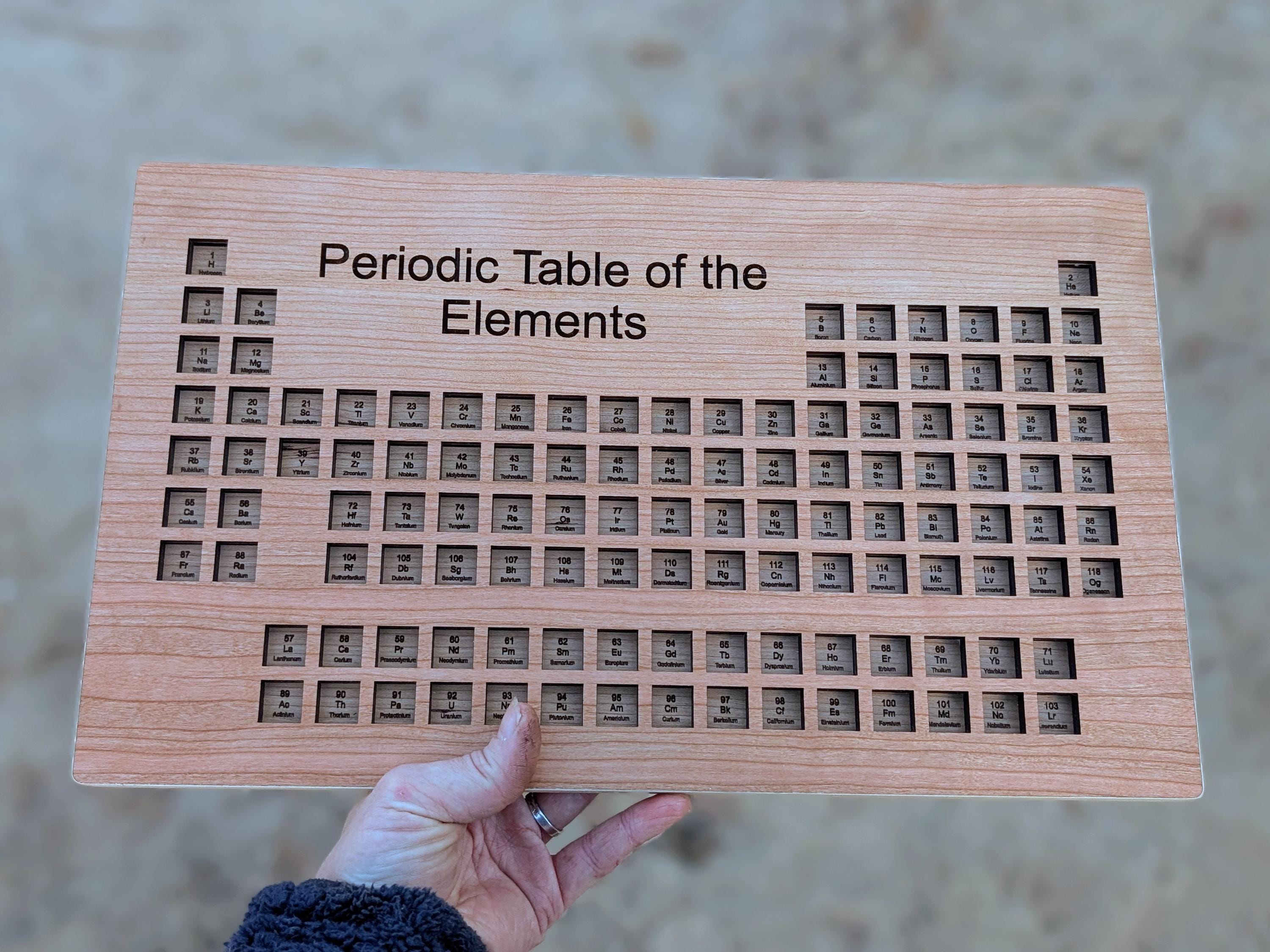 Periodic Table Tray Display - Gift for Teachers - Gift for Scientists ...