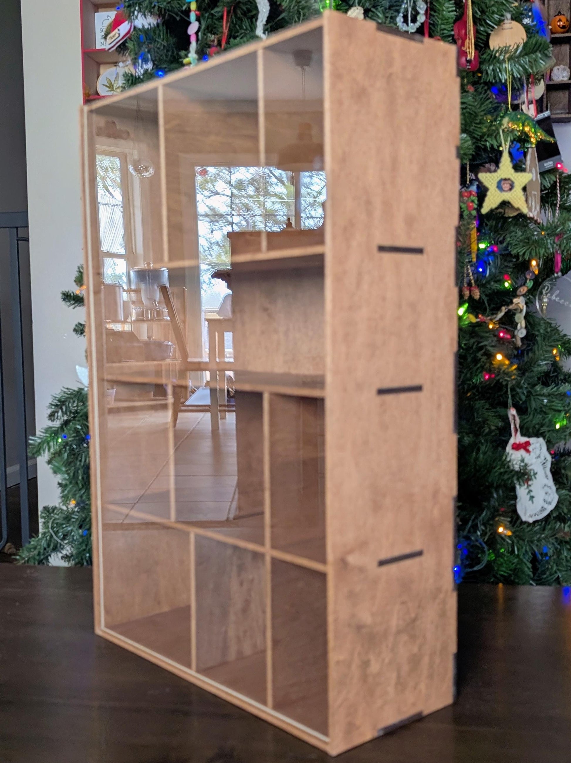 Shadow Box Wooden Display Shelf - Wall Cubby Shelf - Multiple Compartment Sizes - #64a - Trinket Shelf - Curio Cabinet