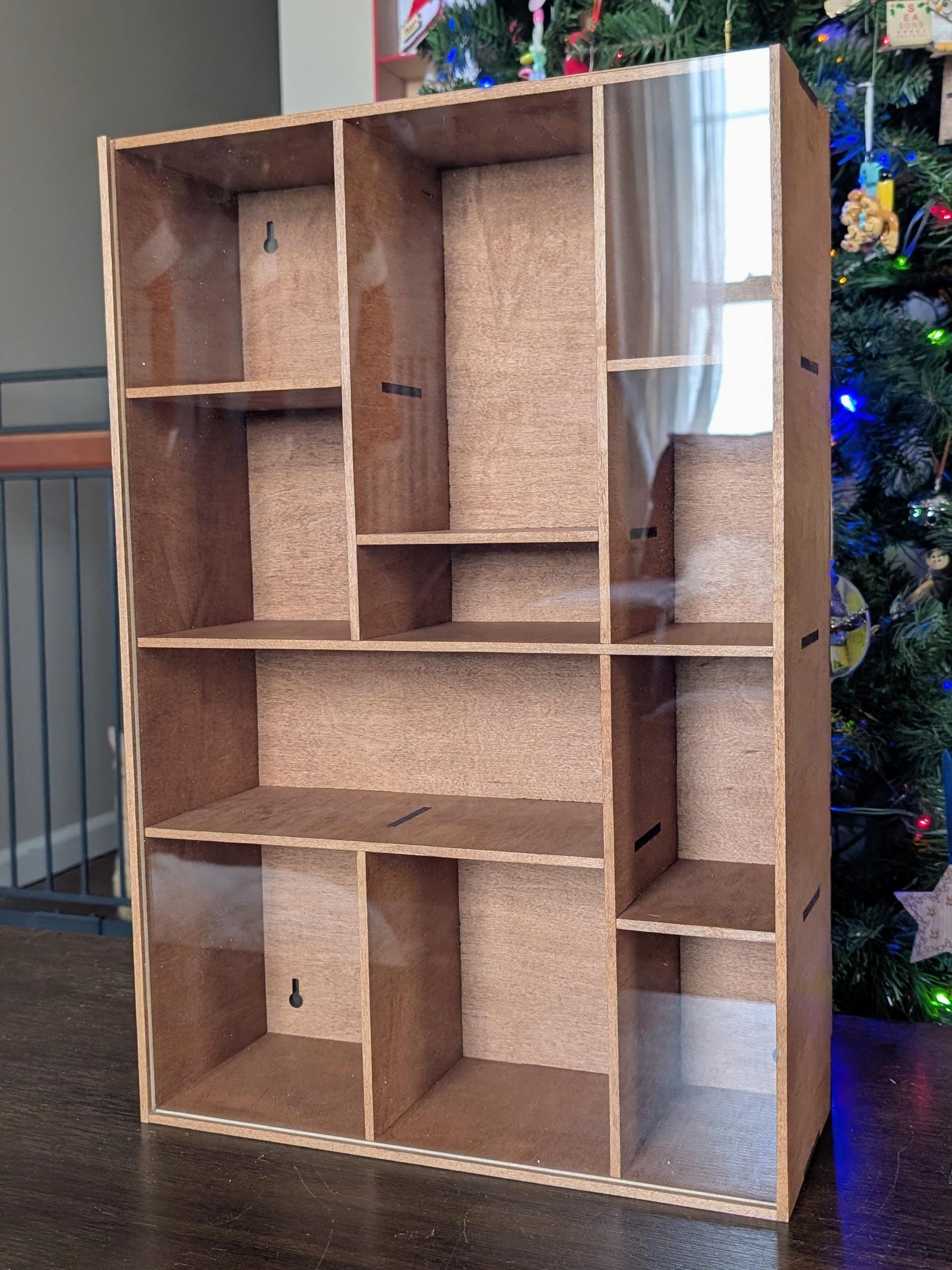 Shadow Box Wooden Display Shelf - Wall Cubby Shelf - Multiple Compartment Sizes - #64b - Trinket Shelf - Curio Cabinet