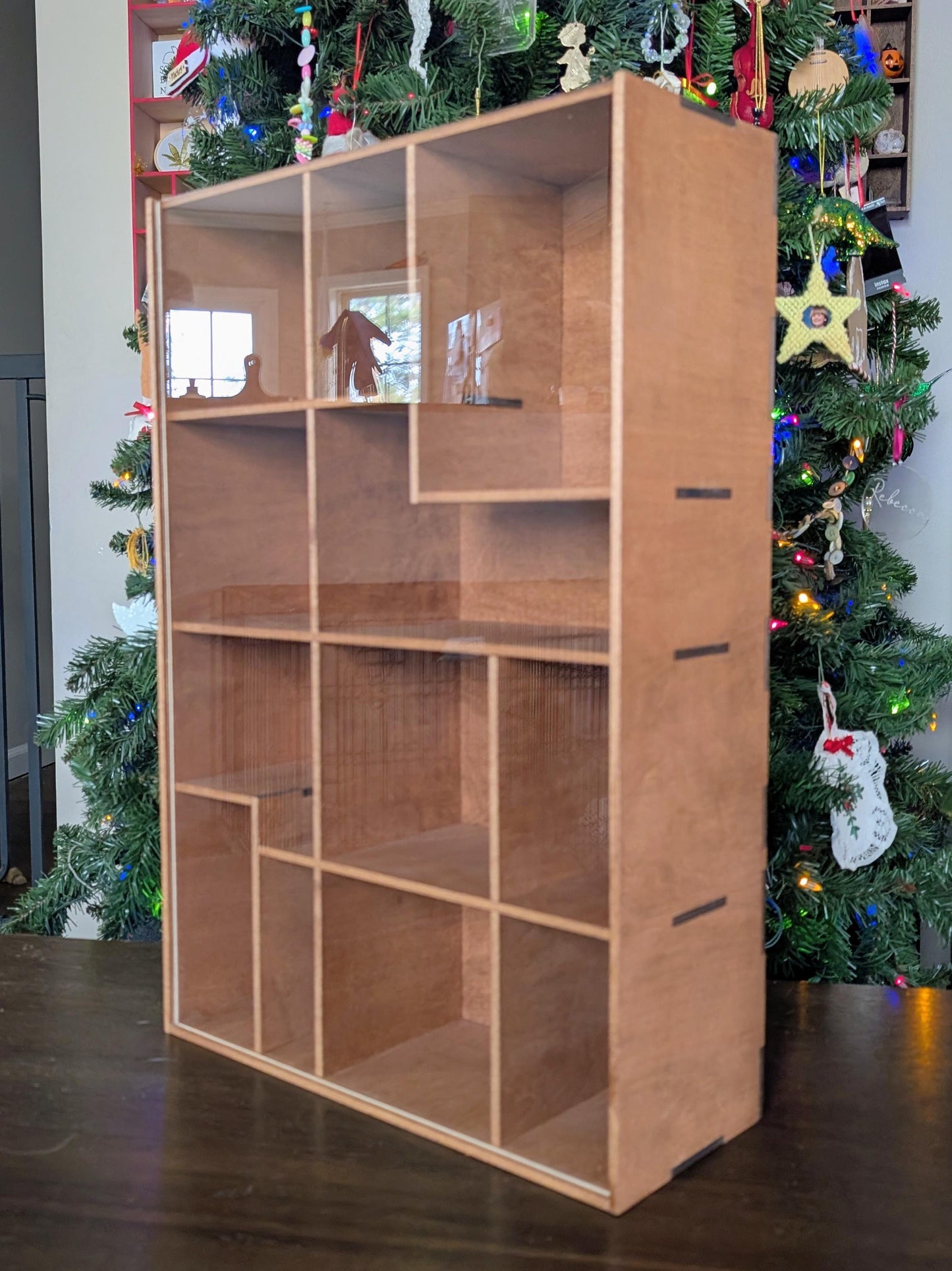 Shadow Box Wooden Display Shelf - Wall Cubby Shelf - Multiple Compartment Sizes - #64c - Trinket Shelf - Curio Cabinet