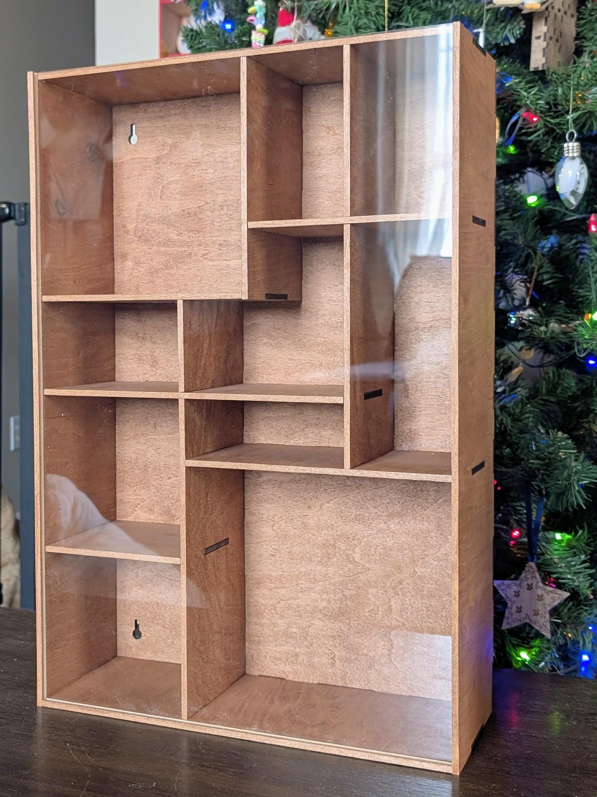 Shadow Box Wooden Display Shelf - Wall Cubby Shelf - Multiple Compartment Sizes - #64d - Trinket Shelf - Curio Cabinet