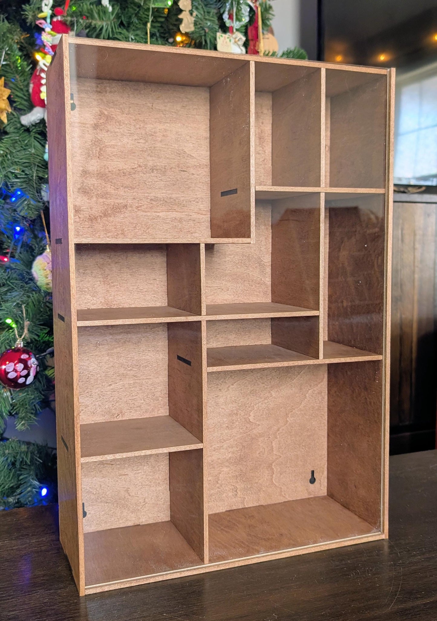Shadow Box Wooden Display Shelf - Wall Cubby Shelf - Multiple Compartment Sizes - #64d - Trinket Shelf - Curio Cabinet