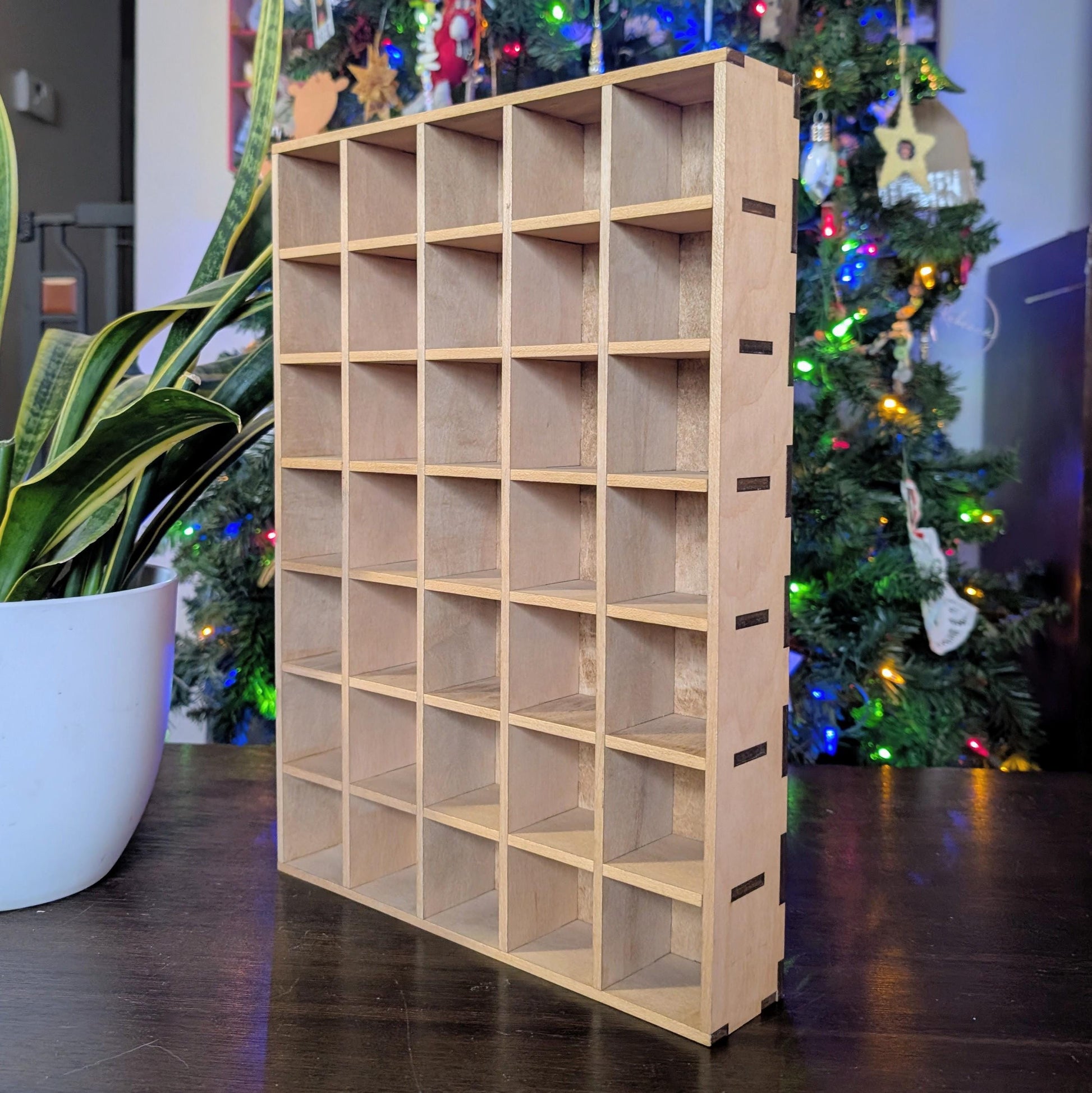 35 Compartment Wooden Display Shelf- 2x2 - Trinket Shelf - Curio Cabinet