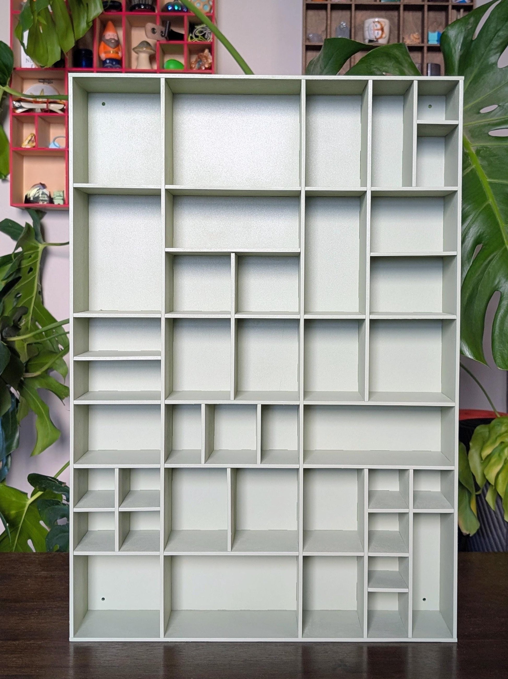 Shadow Box Wooden Display Shelf - Wall Cubby Shelf - Multiple Compartment Sizes - #63 - Trinket Shelf - Curio Cabinet
