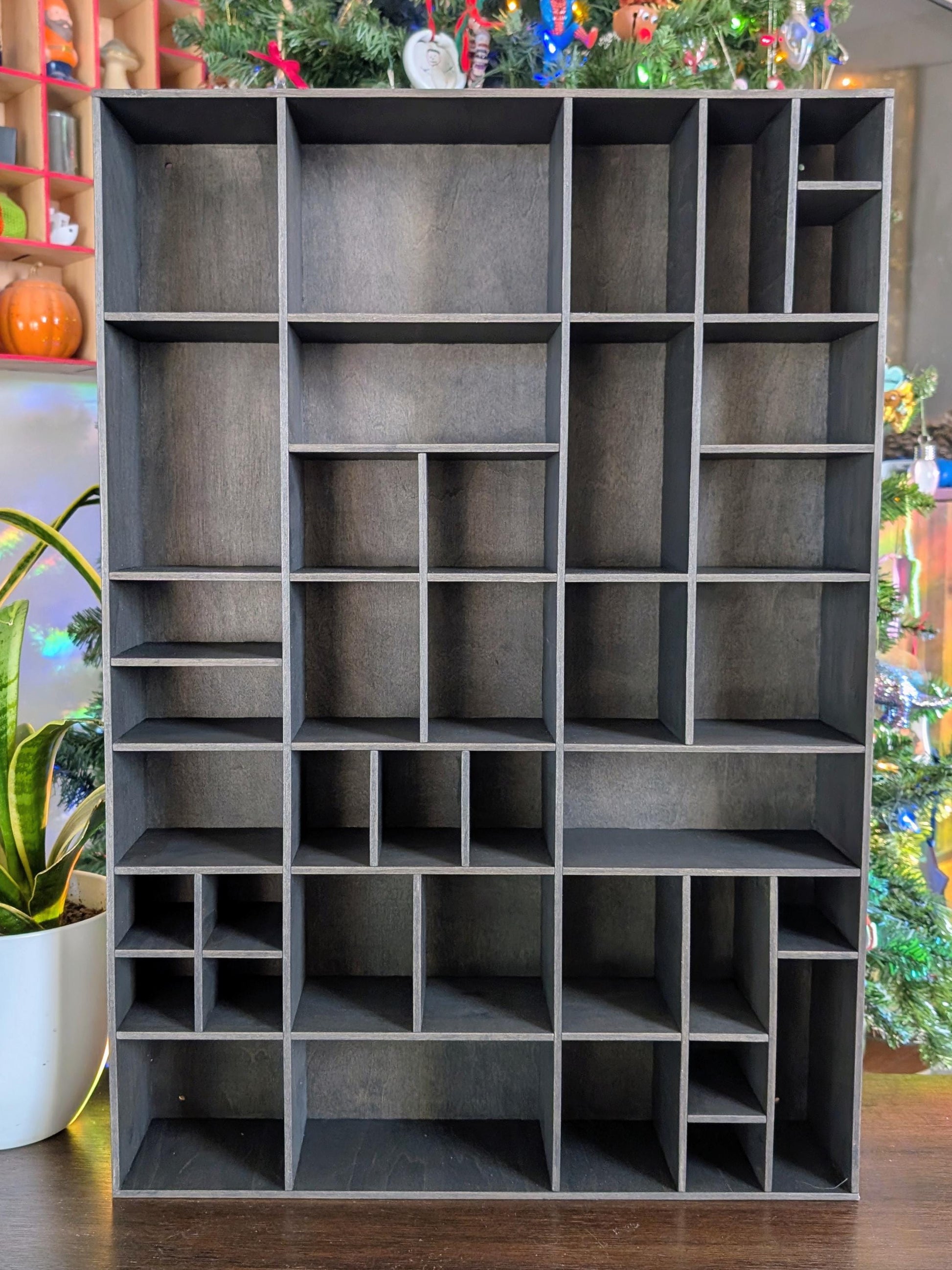 Shadow Box Wooden Display Shelf - Wall Cubby Shelf - Multiple Compartment Sizes - #63 - Trinket Shelf - Curio Cabinet