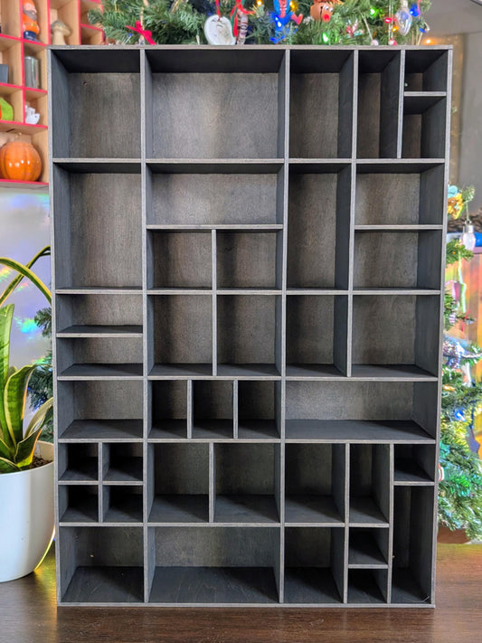 Shadow Box Wooden Display Shelf - Wall Cubby Shelf - Multiple Compartment Sizes - #63 - Trinket Shelf - Curio Cabinet