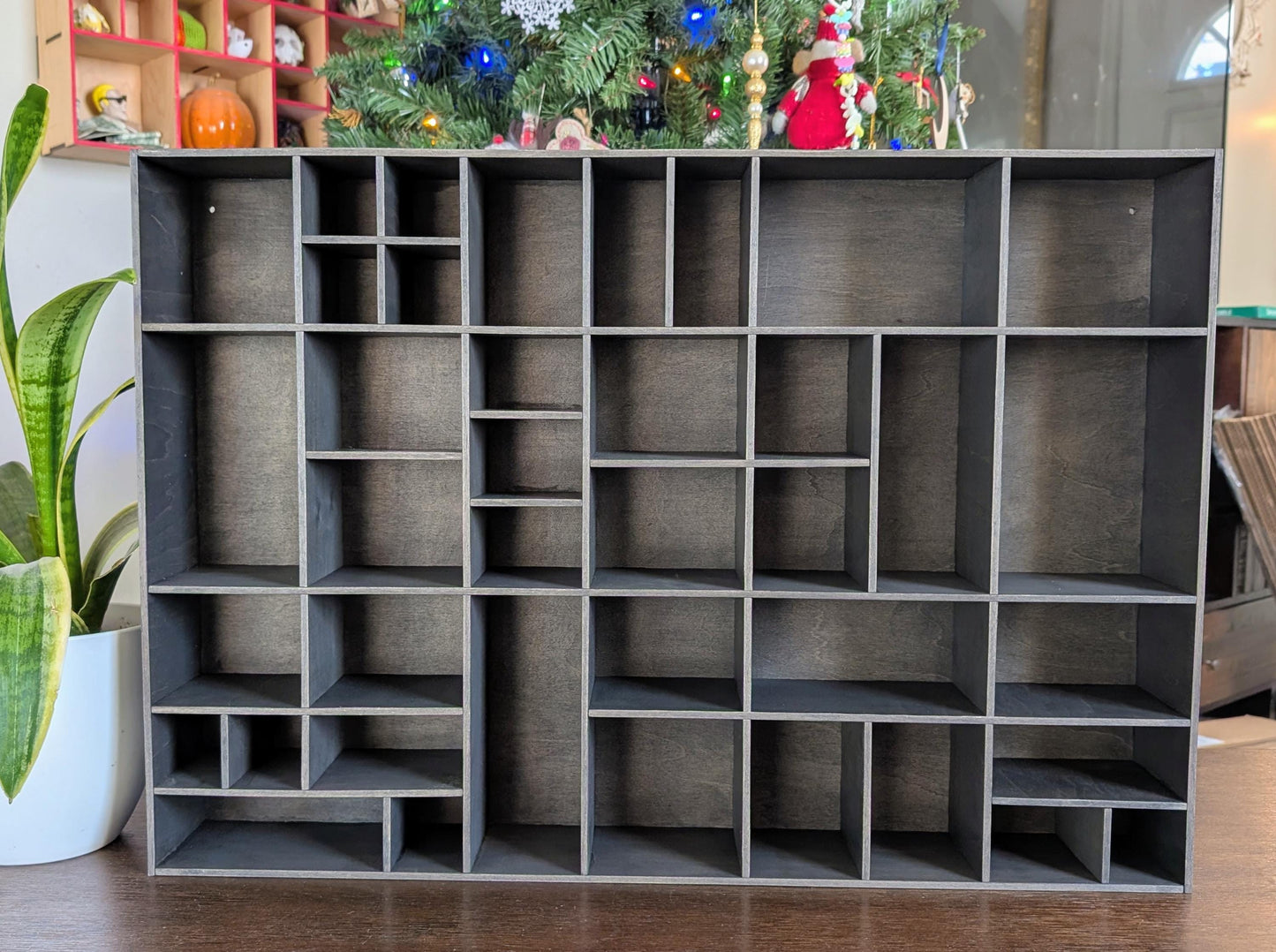 Shadow Box Wooden Display Shelf - Wall Cubby Shelf - Multiple Compartment Sizes - #63 - Trinket Shelf - Curio Cabinet