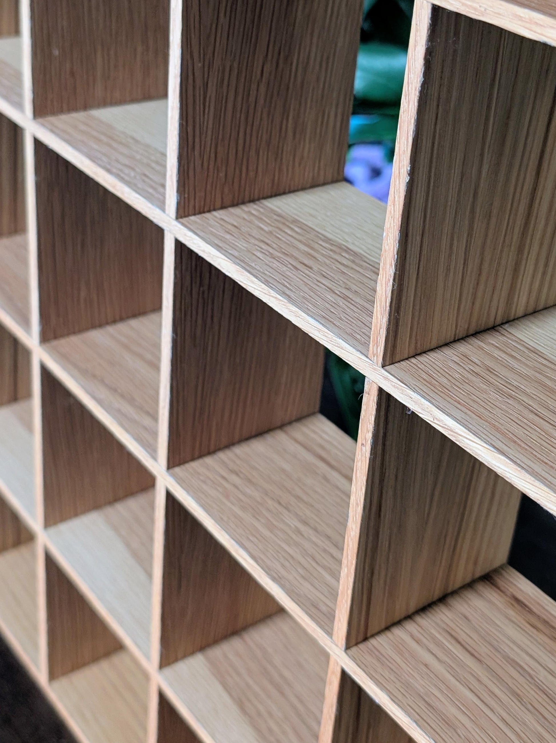 30 Compartment Wooden Display Shelf - 4x4 - Trinket Shelf - Curio Cabinet